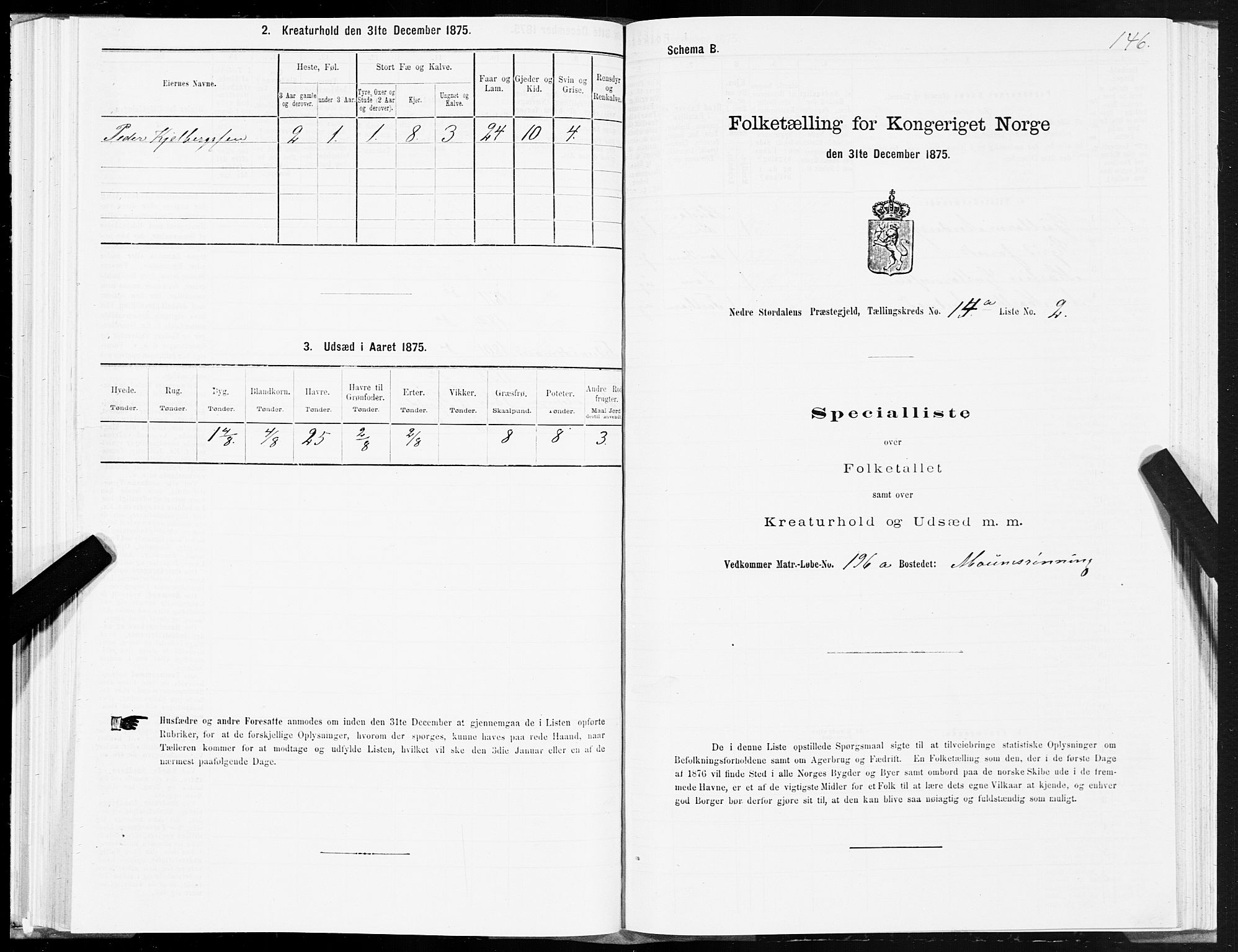 SAT, 1875 census for 1714P Nedre Stjørdal, 1875, p. 7146