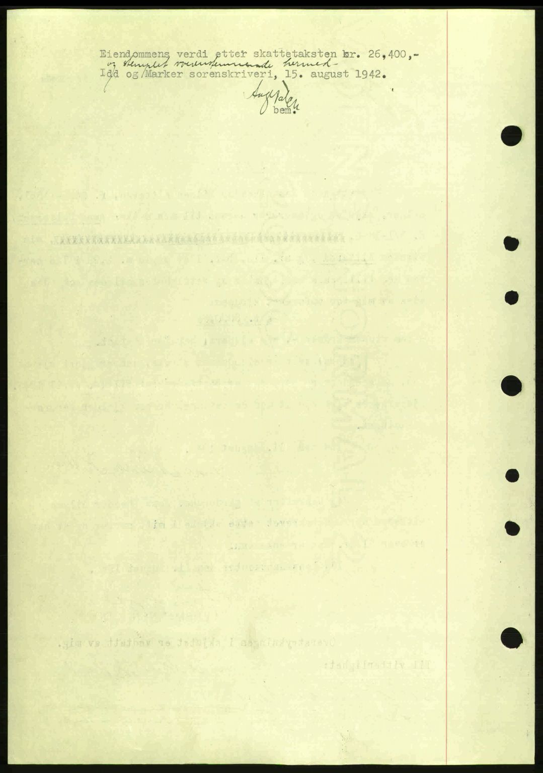 Idd og Marker sorenskriveri, AV/SAO-A-10283/G/Gb/Gbb/L0005: Mortgage book no. A5, 1941-1943, Diary no: : 947/1942