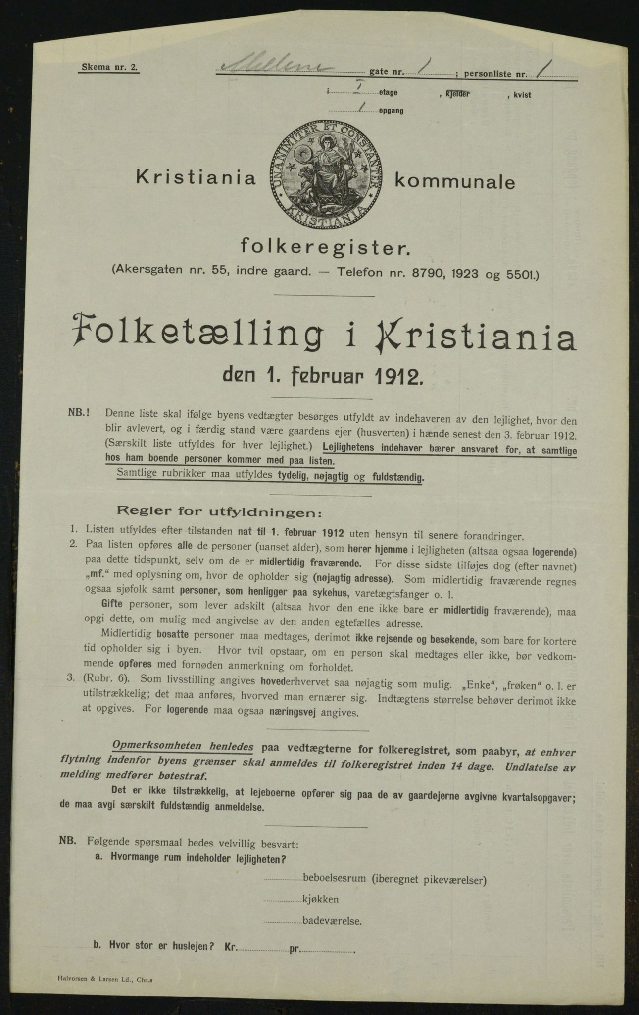 OBA, Municipal Census 1912 for Kristiania, 1912, p. 65551