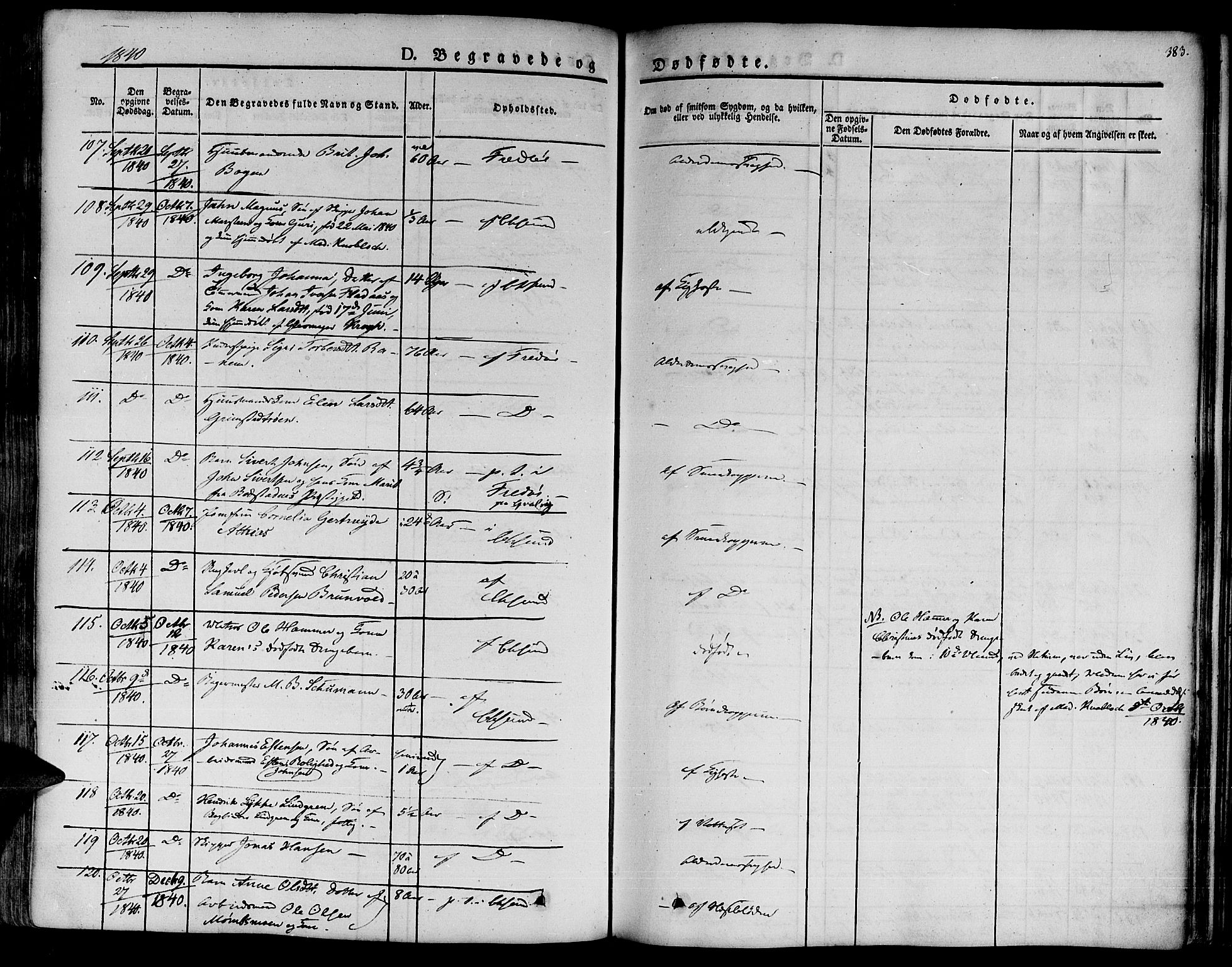 Ministerialprotokoller, klokkerbøker og fødselsregistre - Møre og Romsdal, AV/SAT-A-1454/572/L0843: Parish register (official) no. 572A06, 1832-1842, p. 383