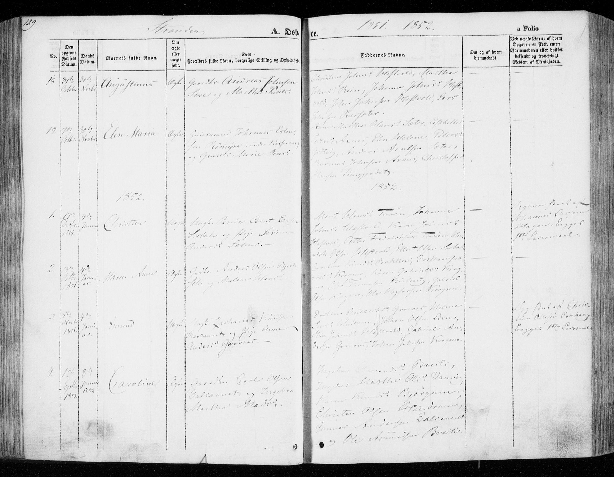 Ministerialprotokoller, klokkerbøker og fødselsregistre - Nord-Trøndelag, SAT/A-1458/701/L0007: Parish register (official) no. 701A07 /2, 1842-1854, p. 129