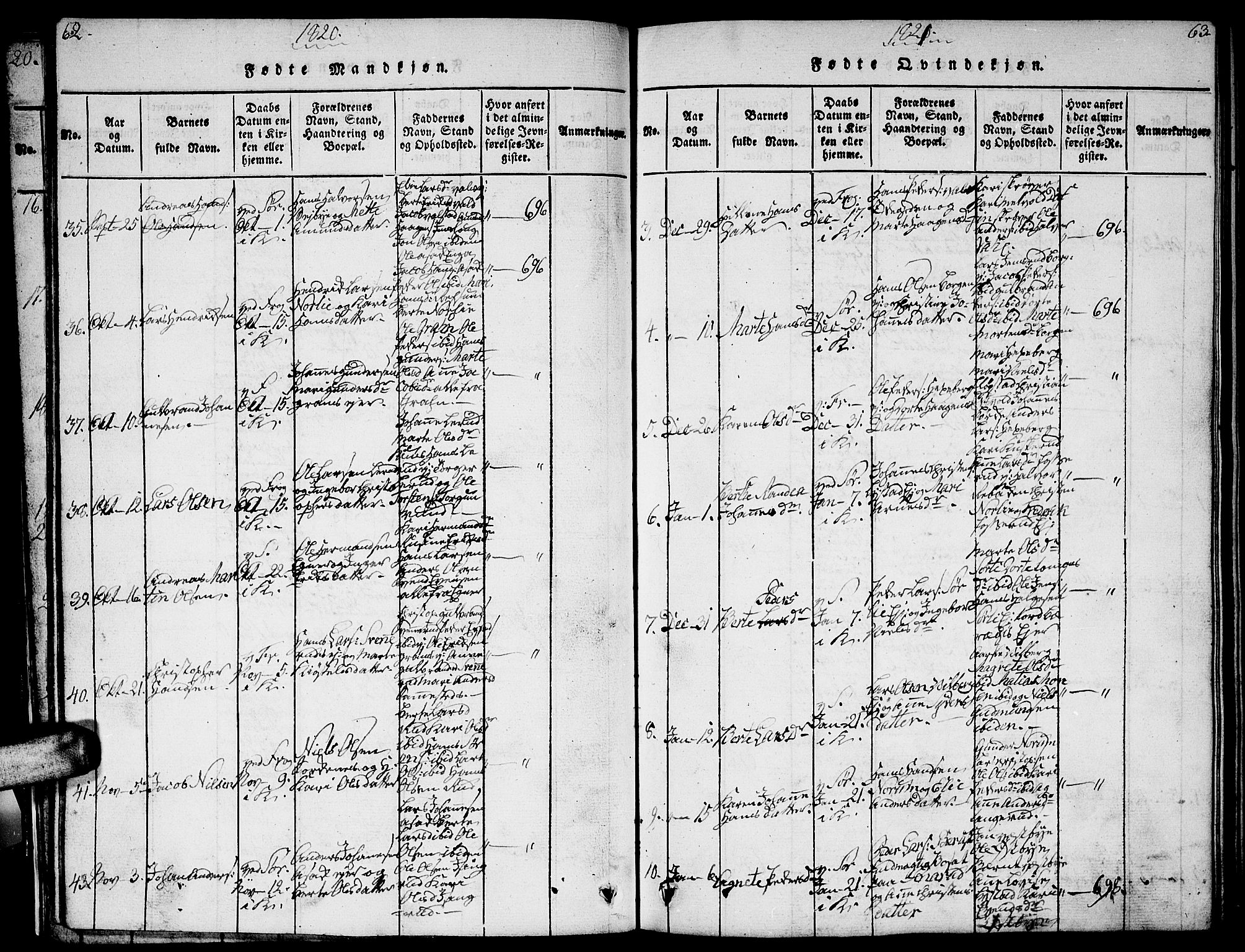 Sørum prestekontor Kirkebøker, AV/SAO-A-10303/G/Ga/L0001: Parish register (copy) no. I 1, 1814-1829, p. 62-63