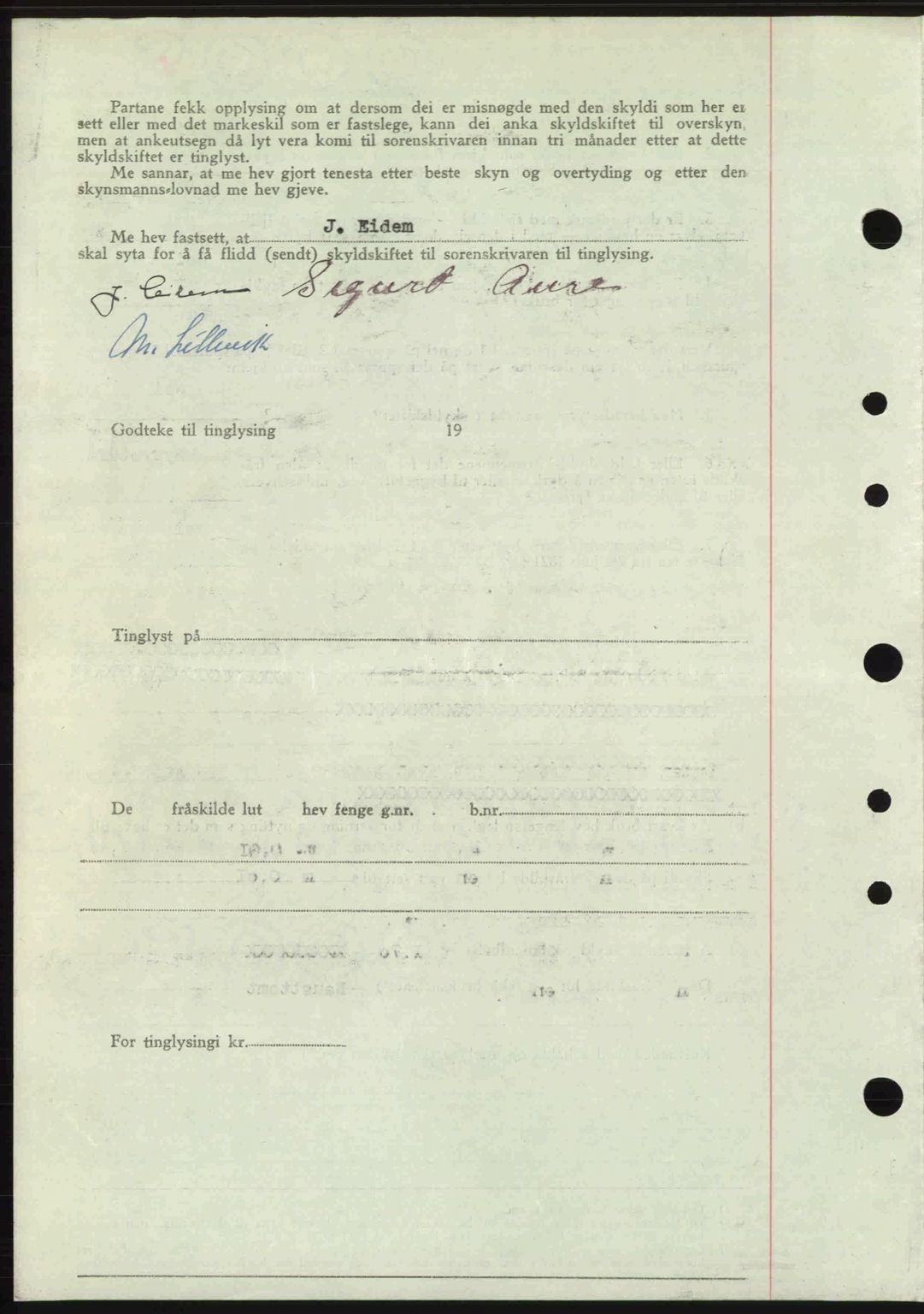 Nordre Sunnmøre sorenskriveri, AV/SAT-A-0006/1/2/2C/2Ca: Mortgage book no. A29, 1948-1949, Diary no: : 2027/1948