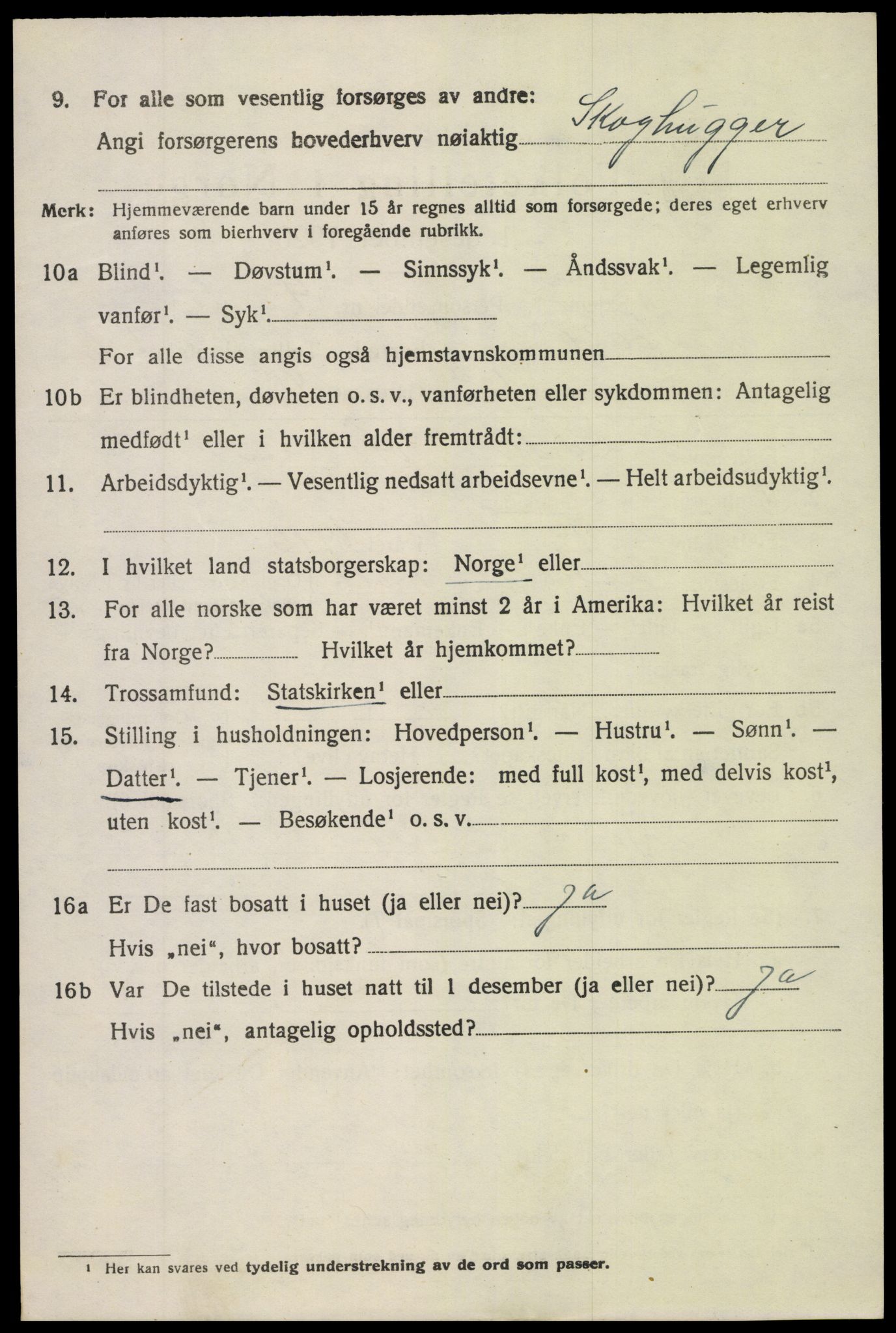 SAK, 1920 census for Holt, 1920, p. 3915