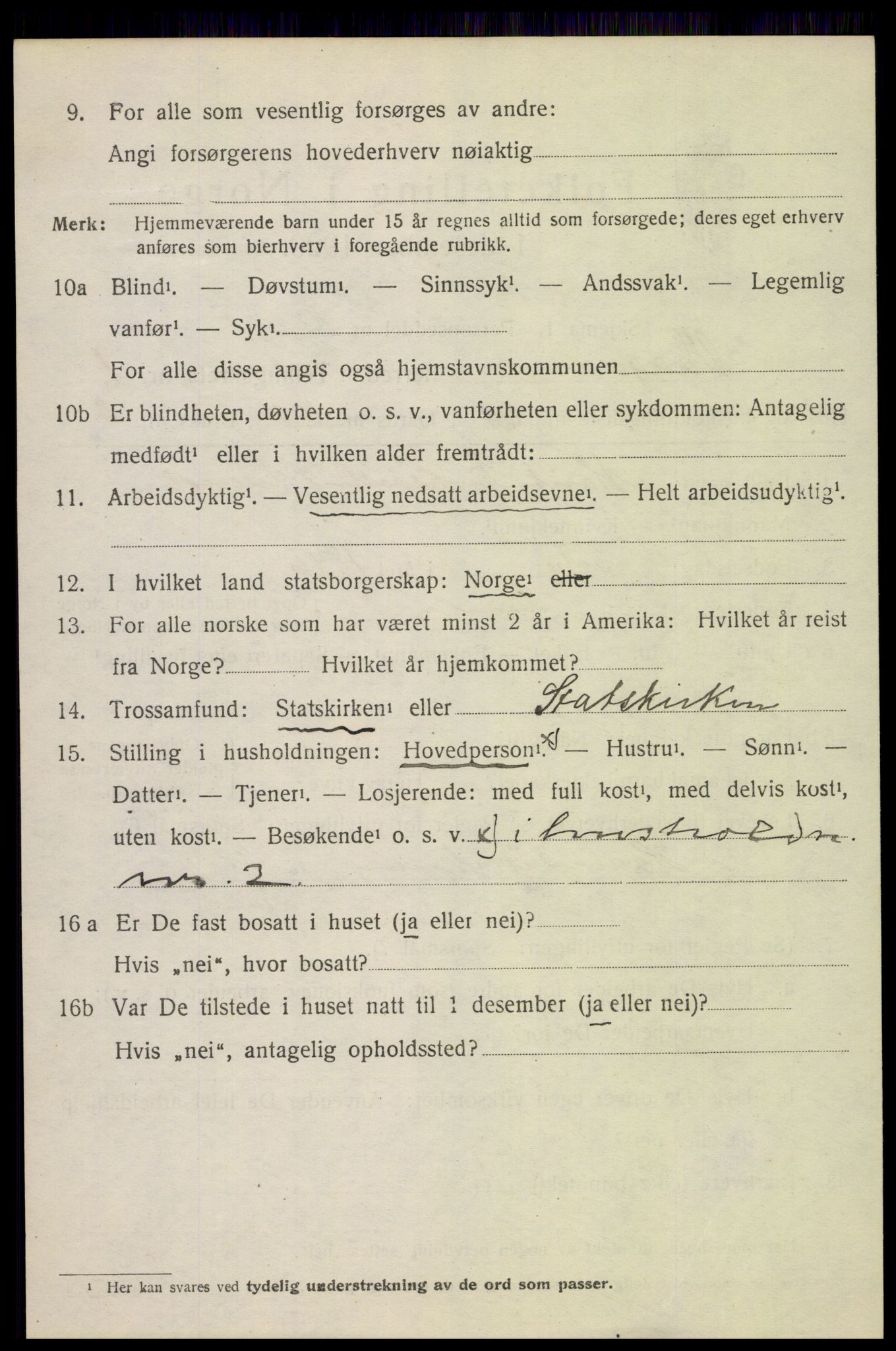 SAH, 1920 census for Vågå, 1920, p. 1999