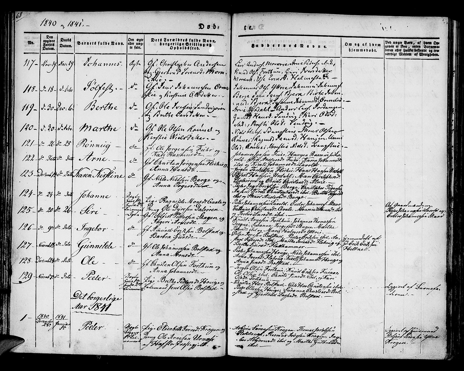 Luster sokneprestembete, SAB/A-81101/H/Haa/Haaa/L0005: Parish register (official) no. A 5, 1831-1841, p. 68
