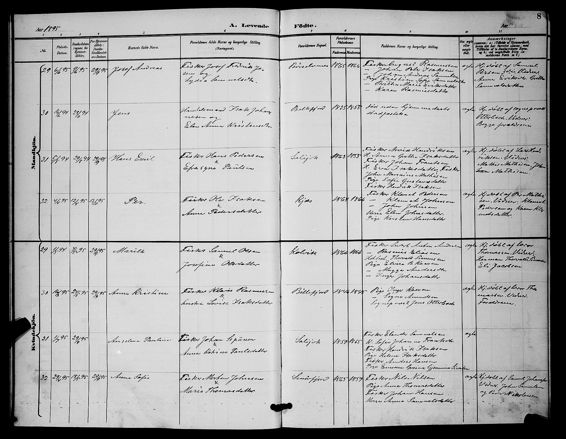 Kistrand/Porsanger sokneprestembete, AV/SATØ-S-1351/H/Hb/L0005.klokk: Parish register (copy) no. 5, 1895-1904, p. 8