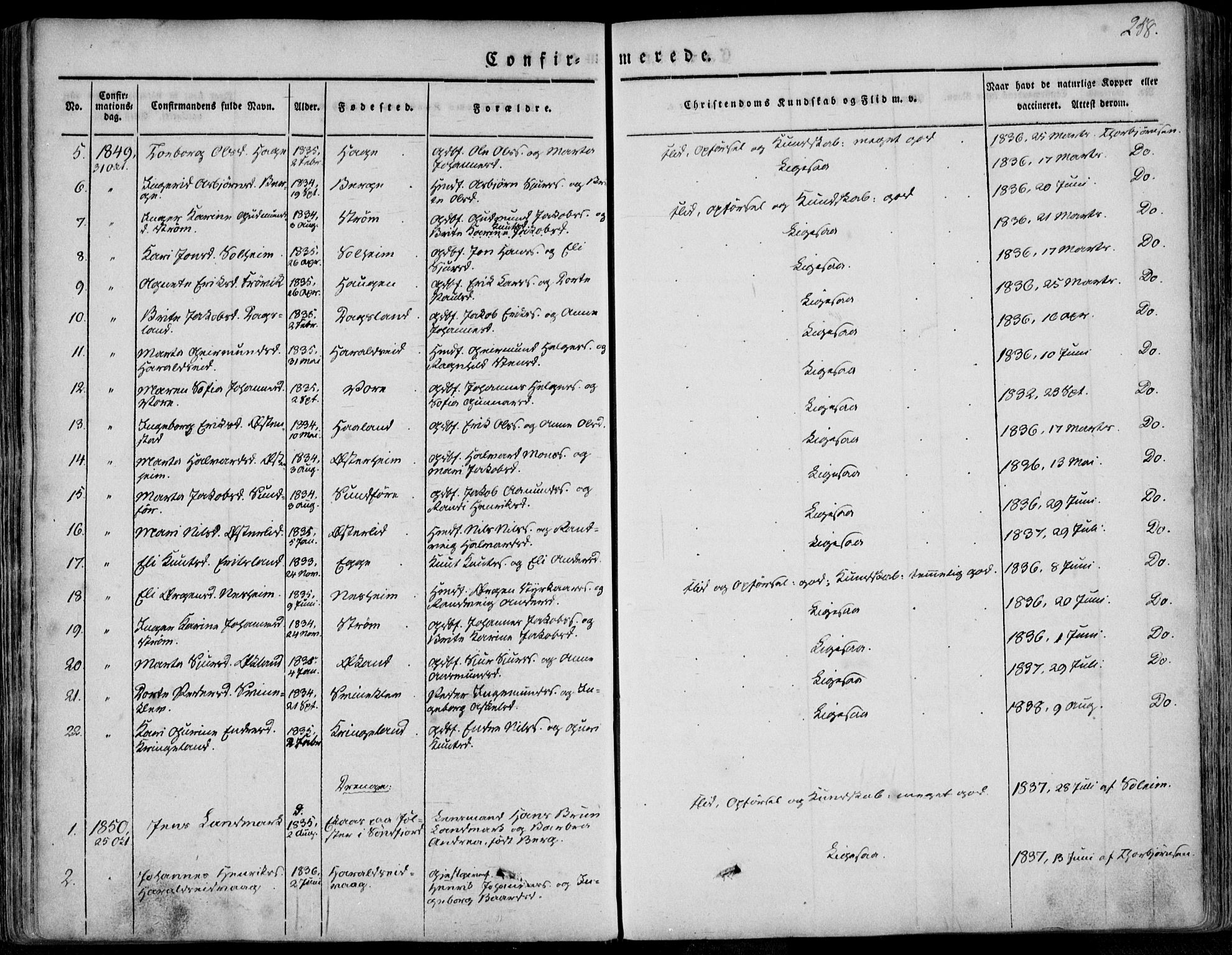 Skjold sokneprestkontor, AV/SAST-A-101847/H/Ha/Haa/L0006: Parish register (official) no. A 6.1, 1835-1858, p. 258