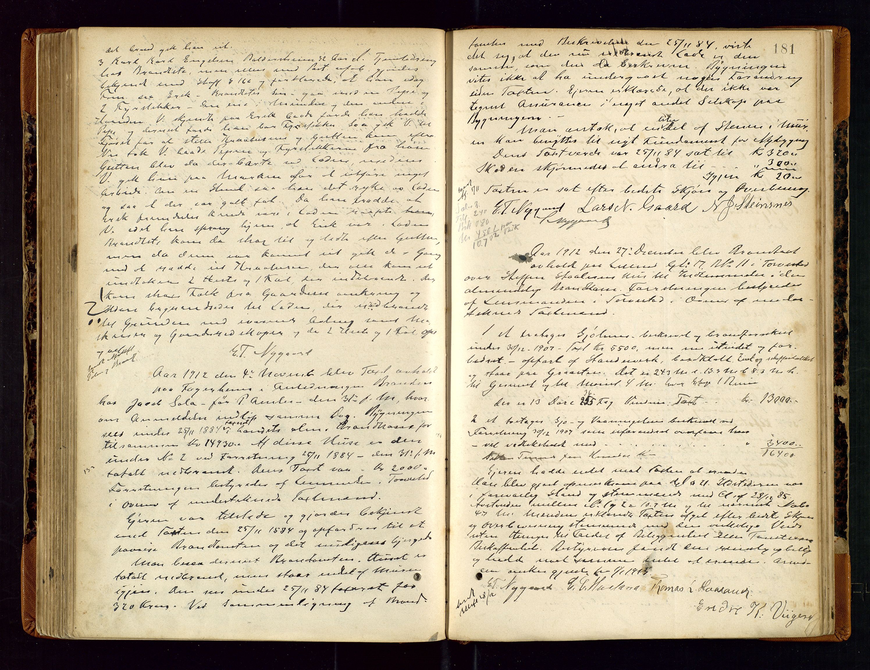 Torvestad lensmannskontor, AV/SAST-A-100307/1/Goa/L0002: "Brandtaxationsprotokol for Torvestad Thinglag", 1883-1917, p. 180b-181a