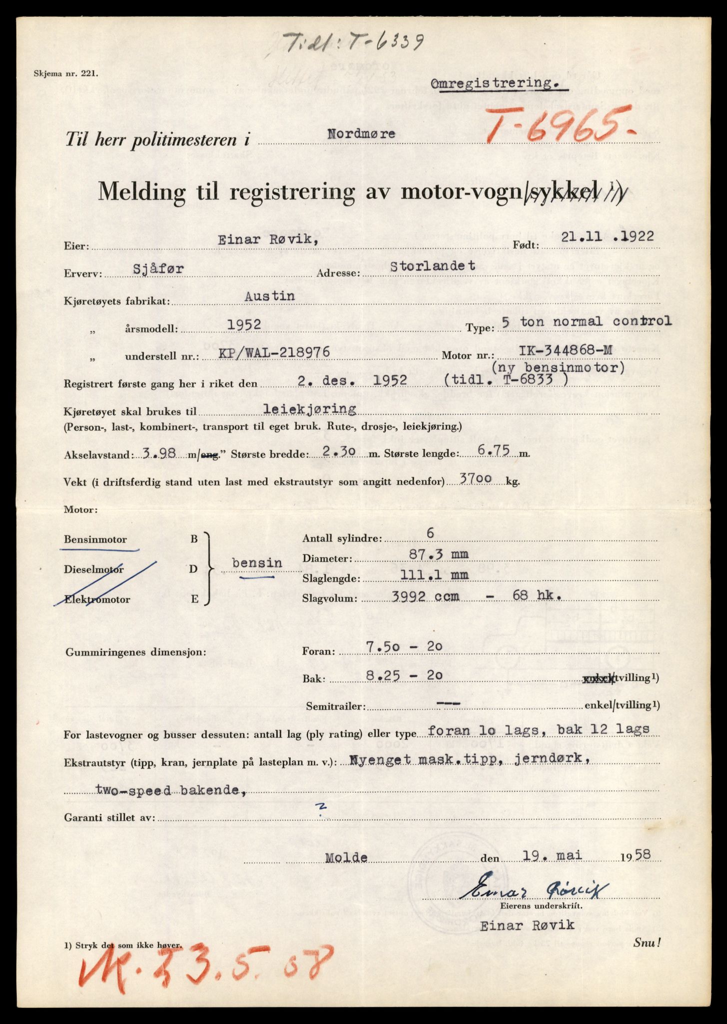 Møre og Romsdal vegkontor - Ålesund trafikkstasjon, AV/SAT-A-4099/F/Fe/L0035: Registreringskort for kjøretøy T 12653 - T 12829, 1927-1998, p. 2618