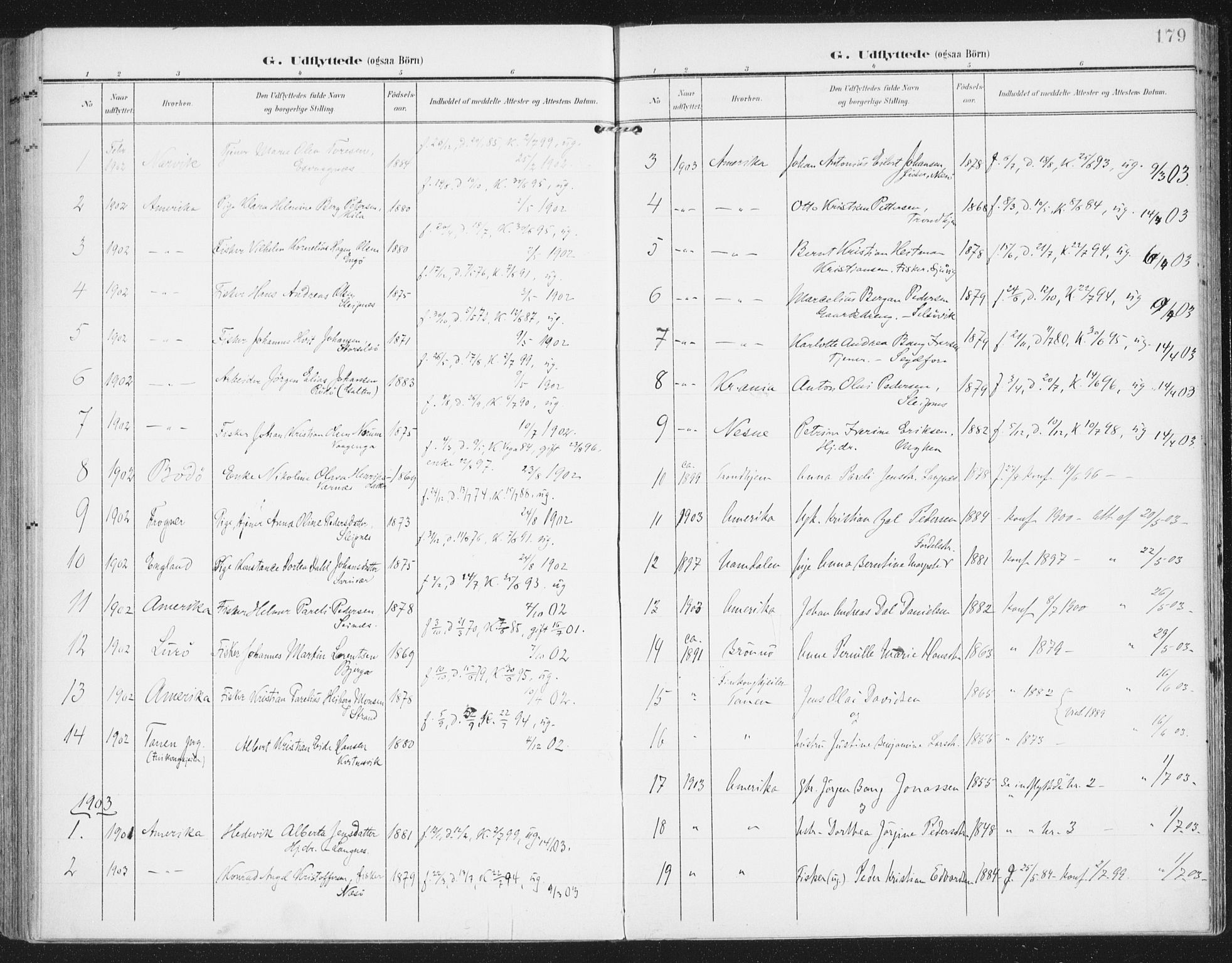 Ministerialprotokoller, klokkerbøker og fødselsregistre - Nordland, SAT/A-1459/841/L0612: Parish register (official) no. 841A15, 1902-1910, p. 179