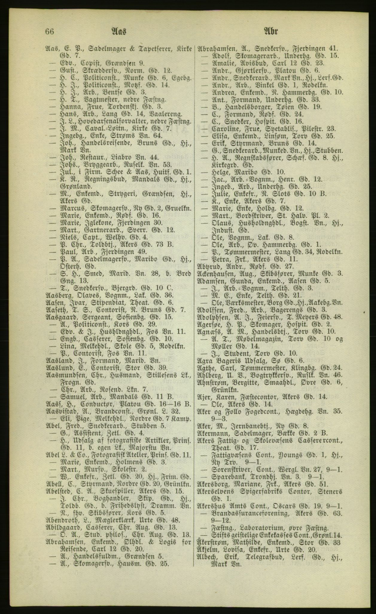 Kristiania/Oslo adressebok, PUBL/-, 1880, p. 66