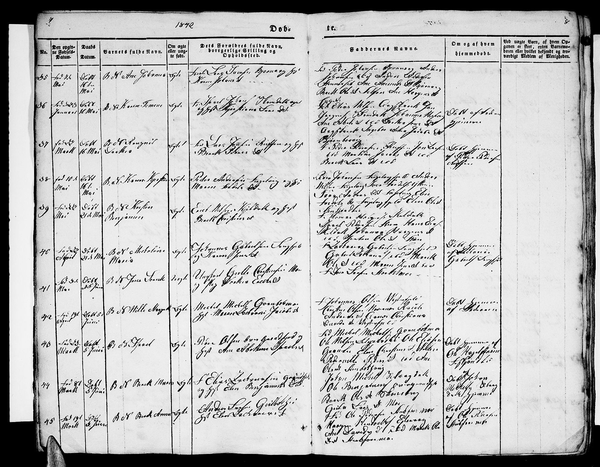 Ministerialprotokoller, klokkerbøker og fødselsregistre - Nordland, AV/SAT-A-1459/827/L0413: Parish register (copy) no. 827C02, 1842-1852, p. 7-8