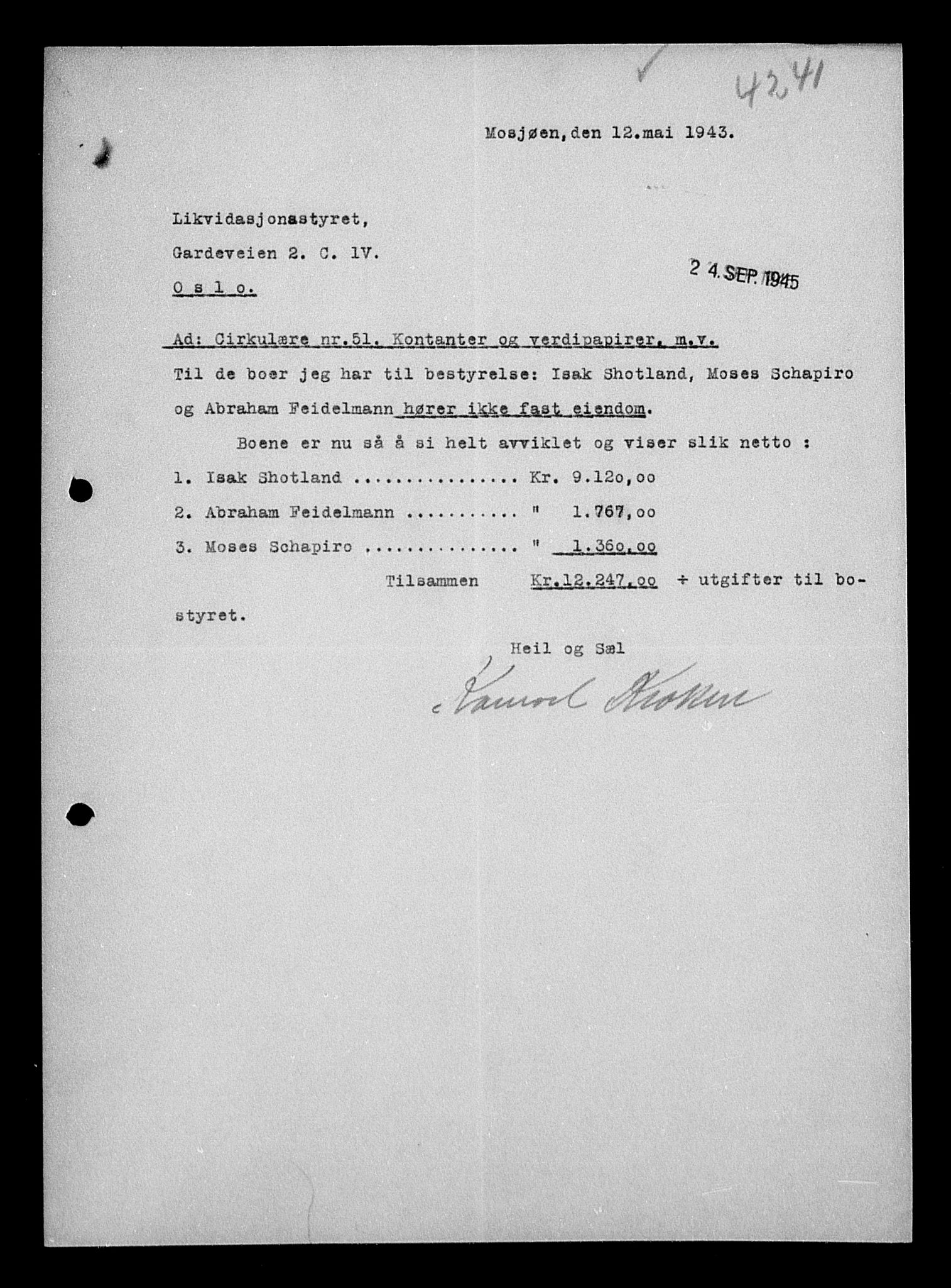 Justisdepartementet, Tilbakeføringskontoret for inndratte formuer, AV/RA-S-1564/H/Hc/Hcb/L0915: --, 1945-1947, p. 373