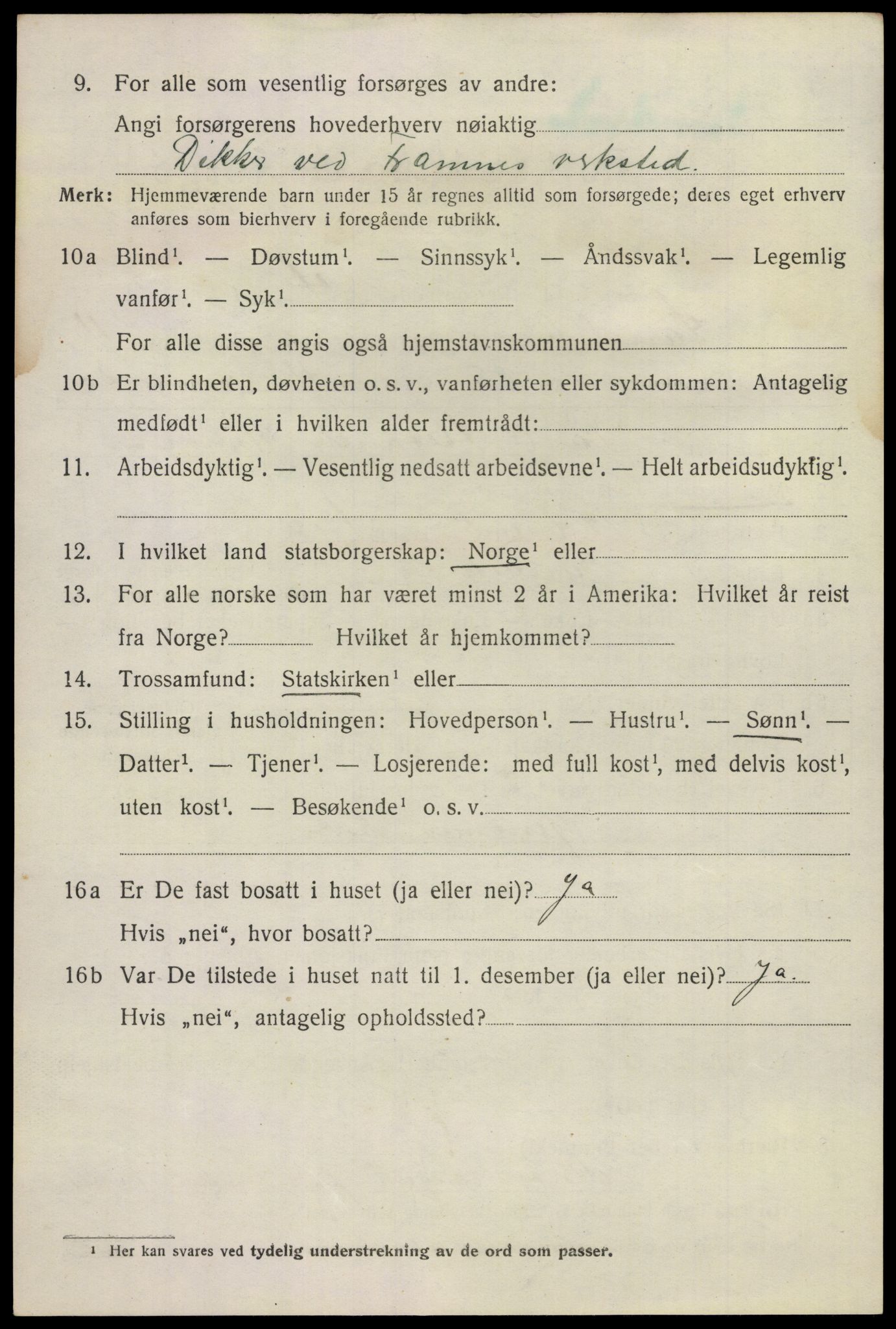 SAKO, 1920 census for Sandeherred, 1920, p. 15907