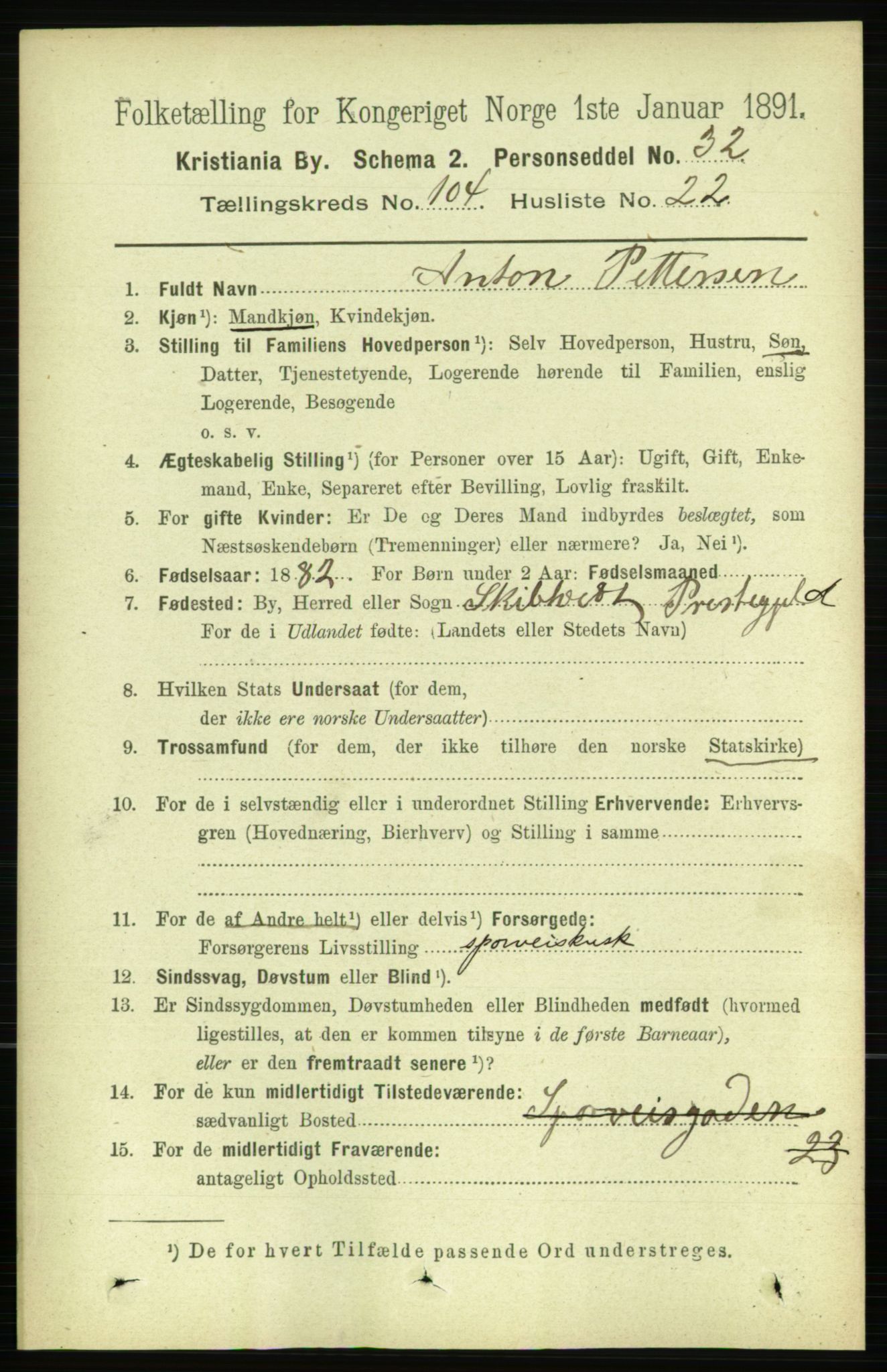 RA, 1891 census for 0301 Kristiania, 1891, p. 52634