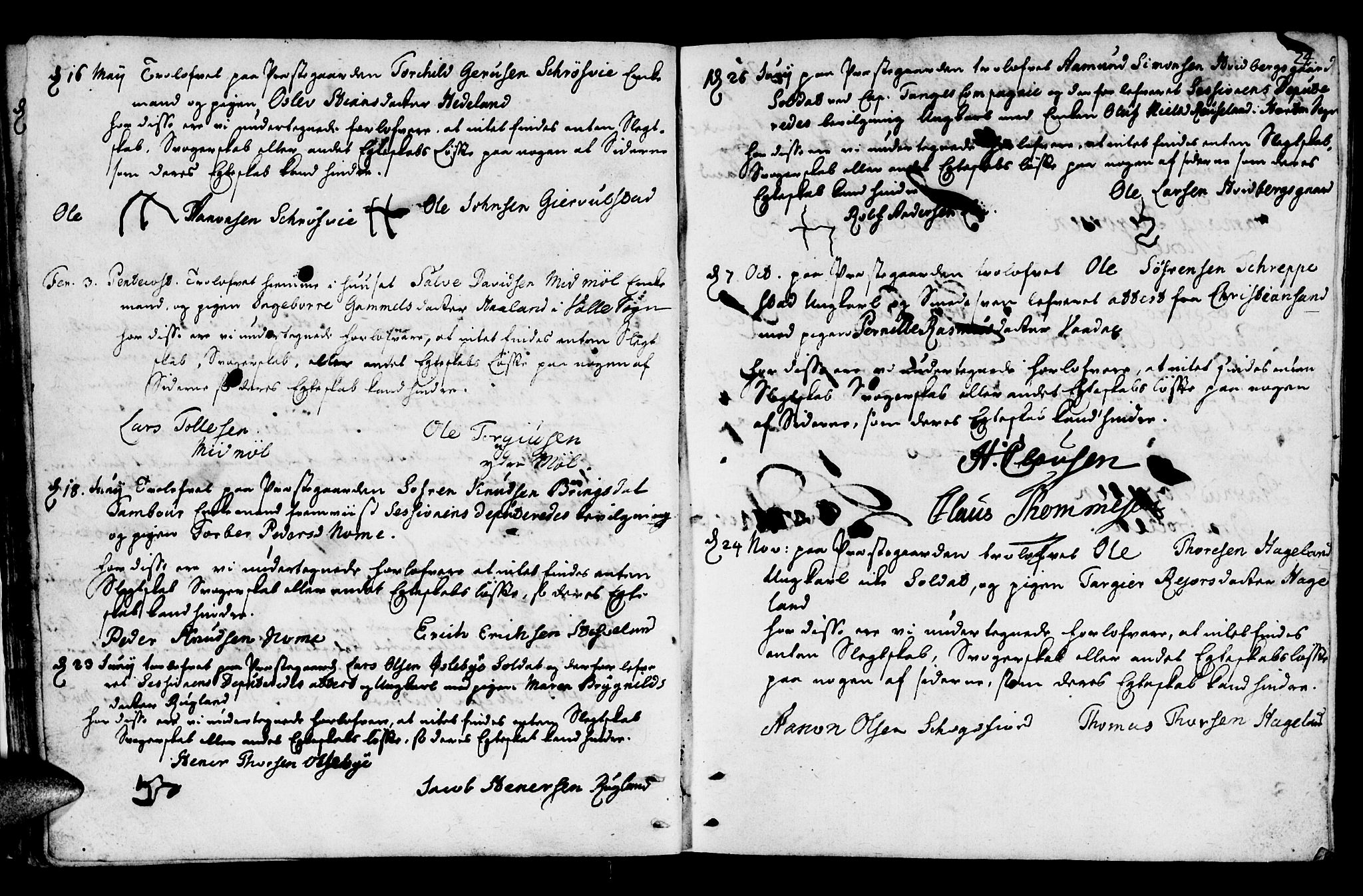 Mandal sokneprestkontor, SAK/1111-0030/F/Fa/Fab/L0001: Parish register (official) no. A 1, 1720-1793, p. 24