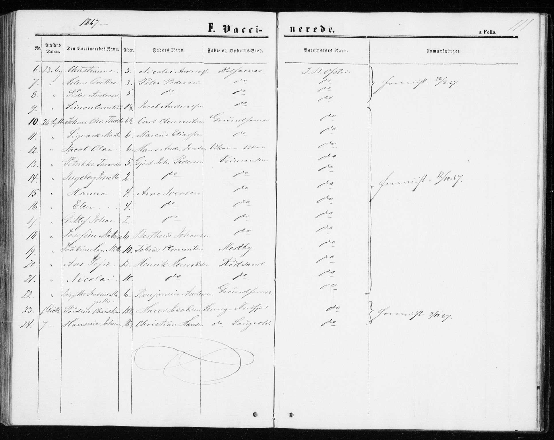 Berg sokneprestkontor, SATØ/S-1318/G/Ga/Gaa/L0002kirke: Parish register (official) no. 2, 1860-1872, p. 111