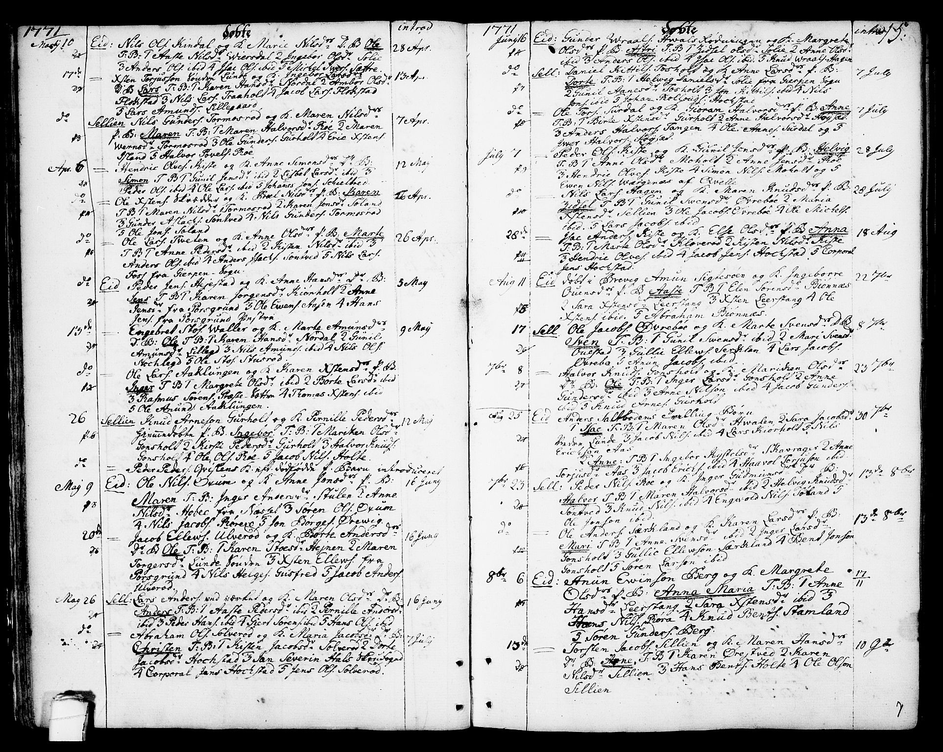 Eidanger kirkebøker, AV/SAKO-A-261/F/Fa/L0006: Parish register (official) no. 6, 1764-1814, p. 15