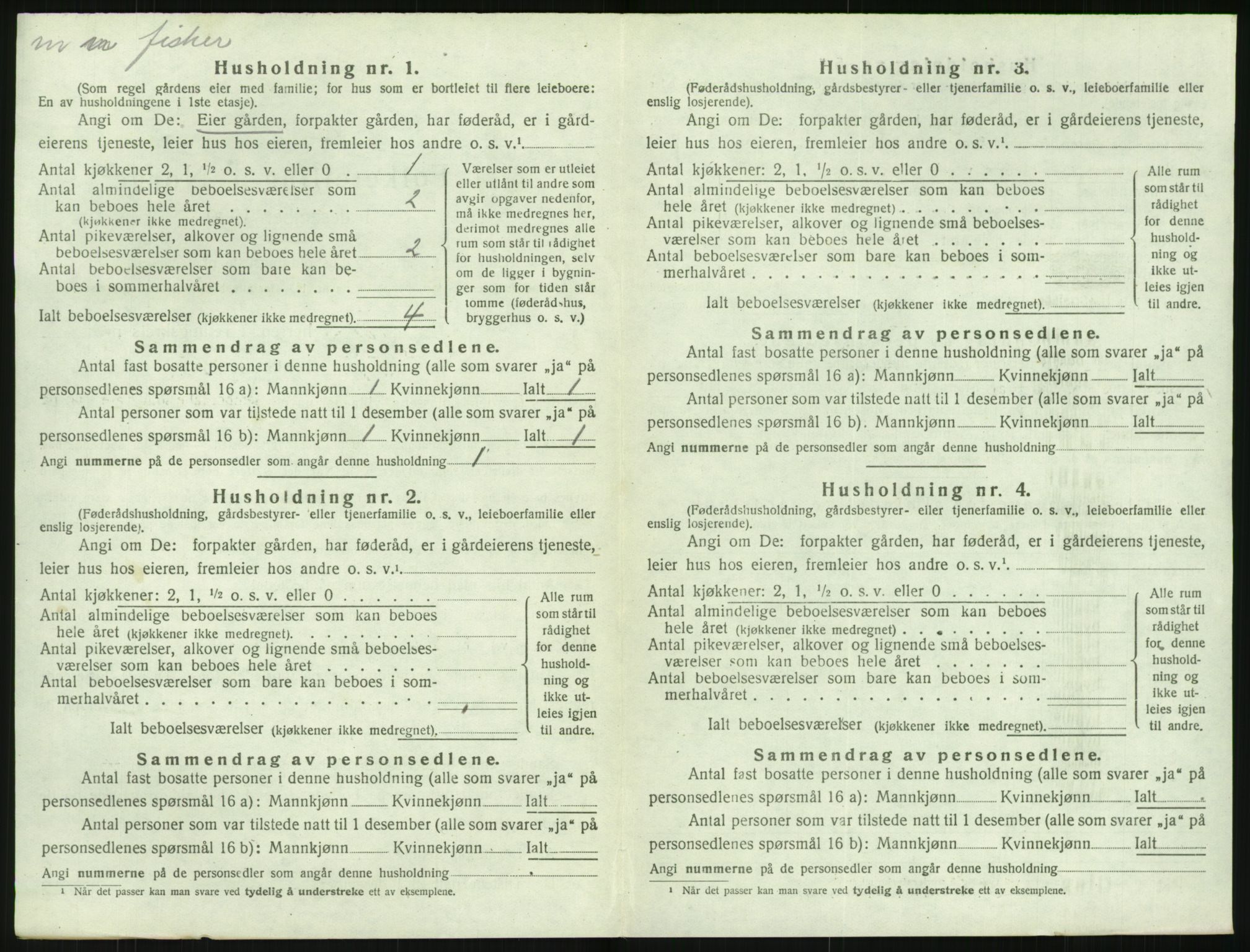 SAK, 1920 census for Fjære, 1920, p. 506