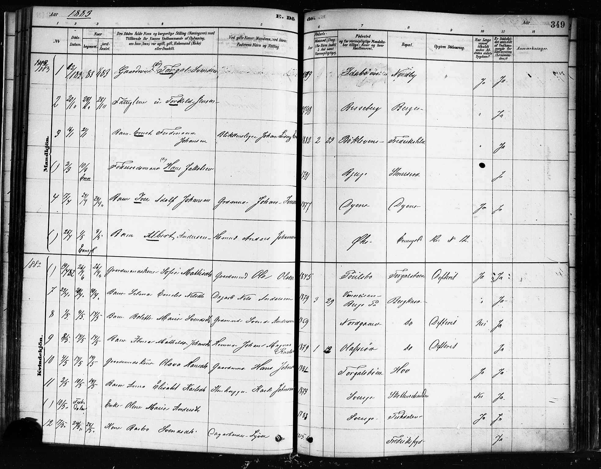 Idd prestekontor Kirkebøker, SAO/A-10911/F/Fc/L0006b: Parish register (official) no. III 6B, 1878-1903, p. 349