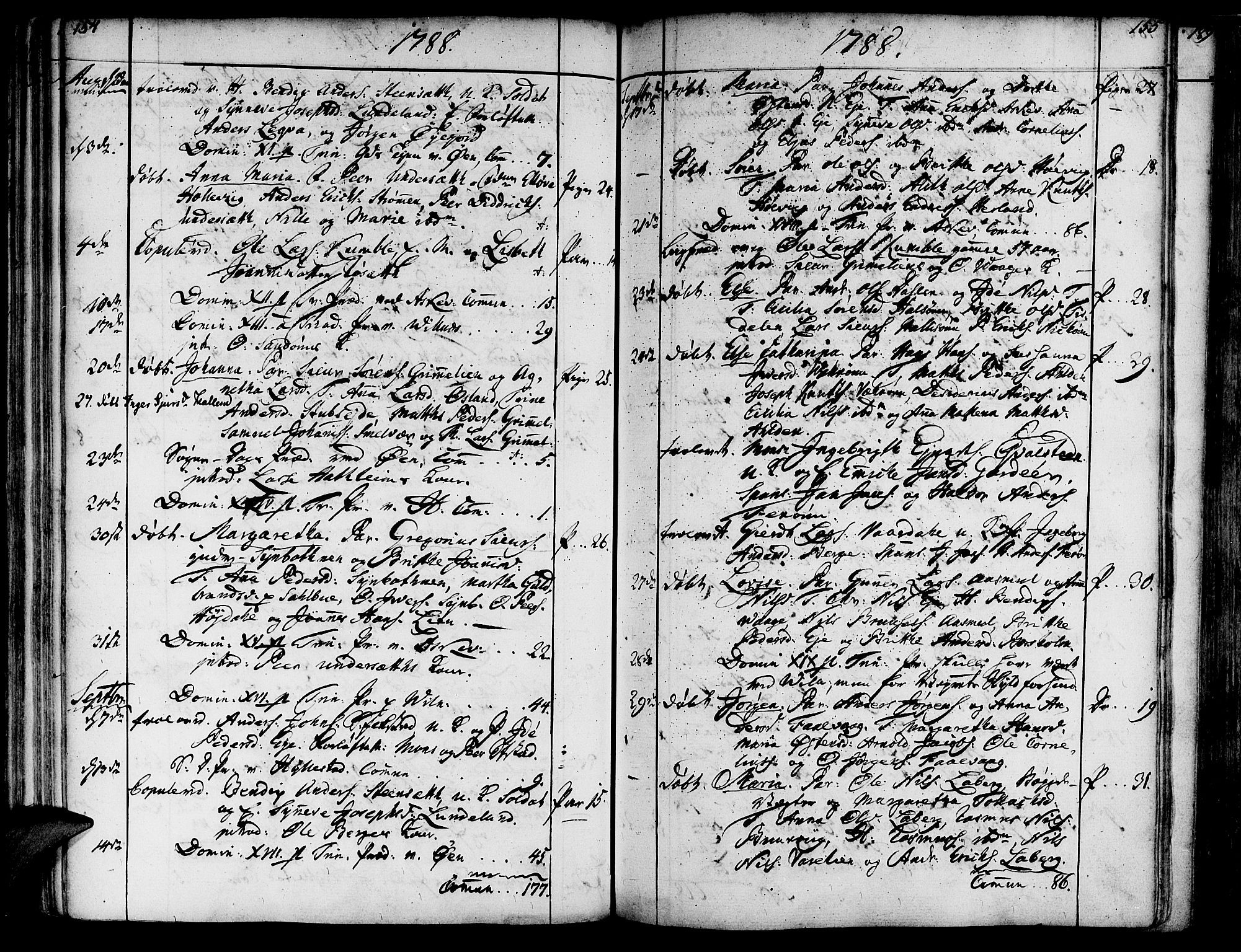 Askvoll sokneprestembete, SAB/A-79501/H/Haa/Haaa/L0009: Parish register (official) no. A 9, 1776-1821, p. 154-155