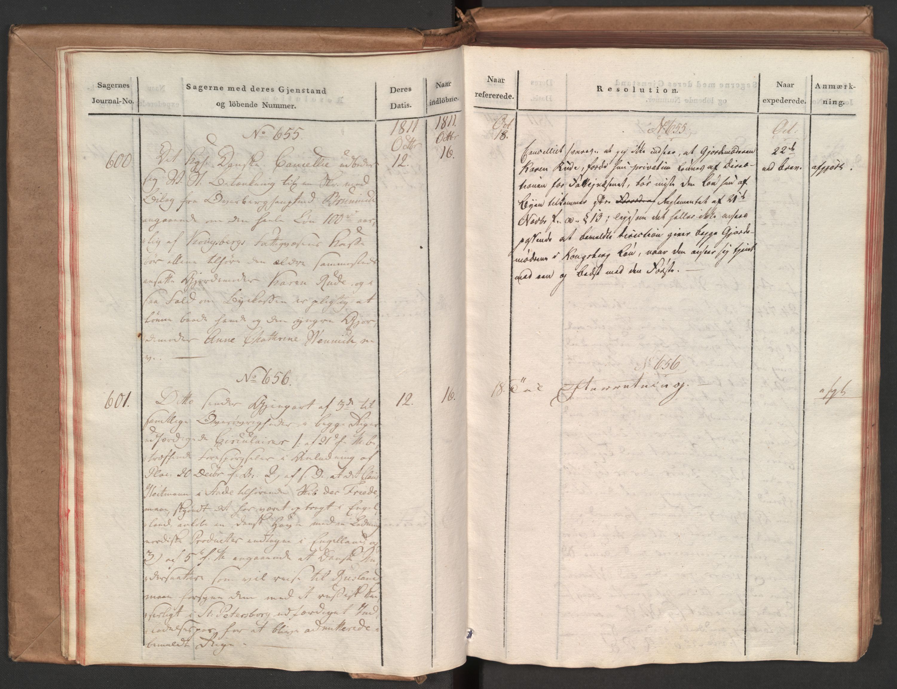 Stattholderembetet 1810-1814, 1. kontor (Kontor A), AV/RA-EA-2872/Aa/L0002: Kollegial referatprotokoll,  j.nr. 565-994,  l.nr. 611-1128, 1811-1812, p. 23