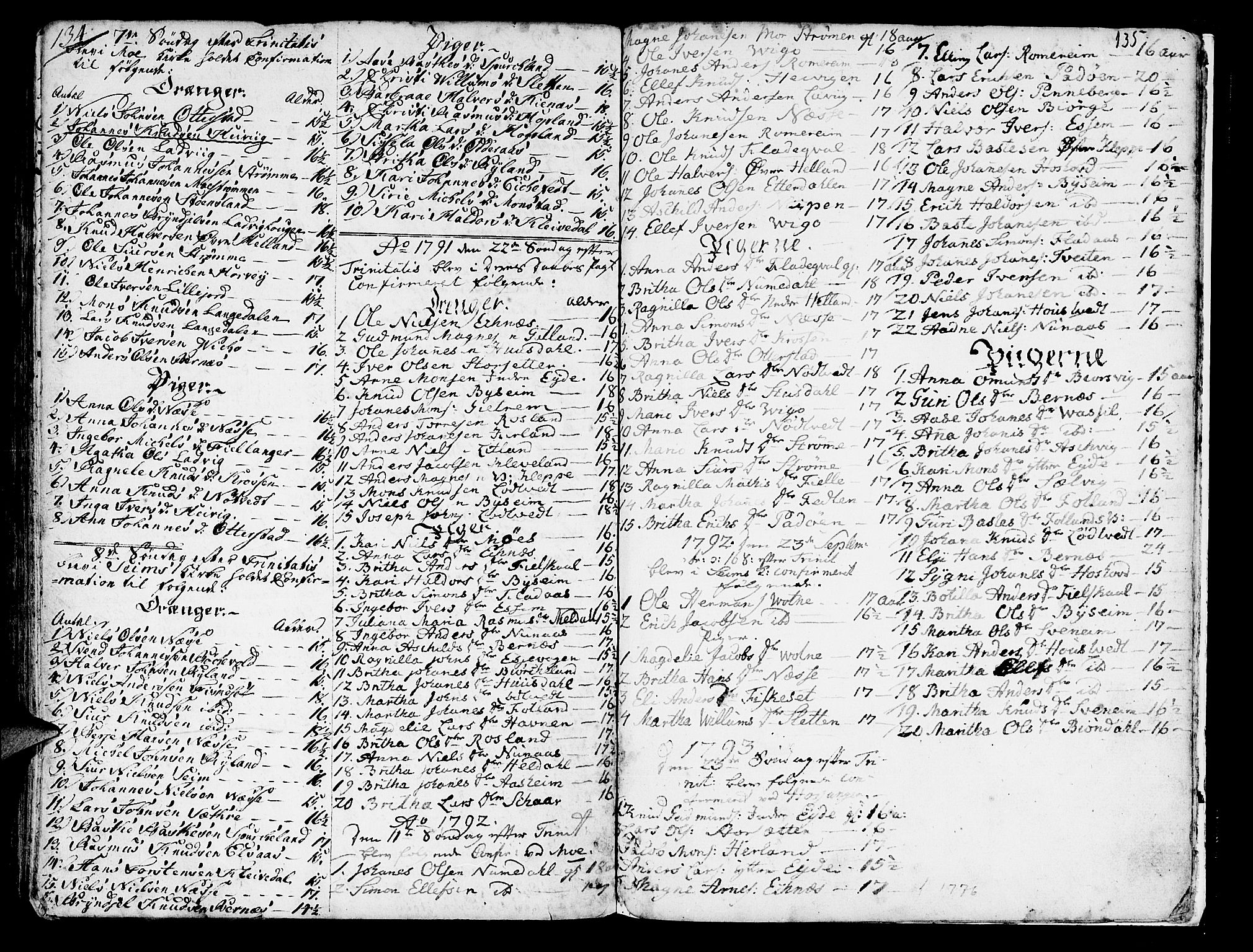 Hosanger sokneprestembete, AV/SAB-A-75801/H/Haa: Parish register (official) no. A 2 /1, 1766-1793, p. 135