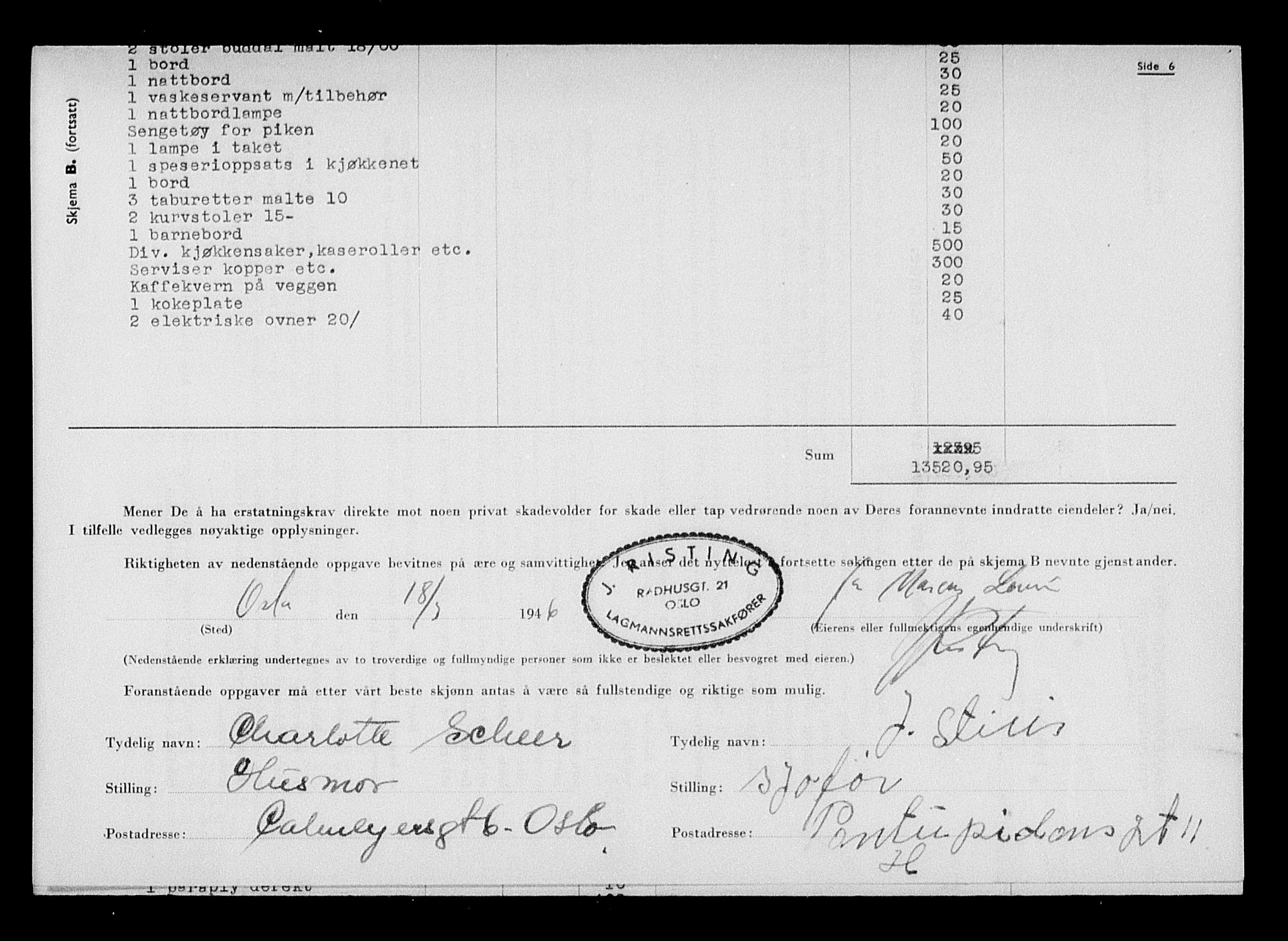 Justisdepartementet, Tilbakeføringskontoret for inndratte formuer, AV/RA-S-1564/H/Hc/Hcc/L0957: --, 1945-1947, p. 387