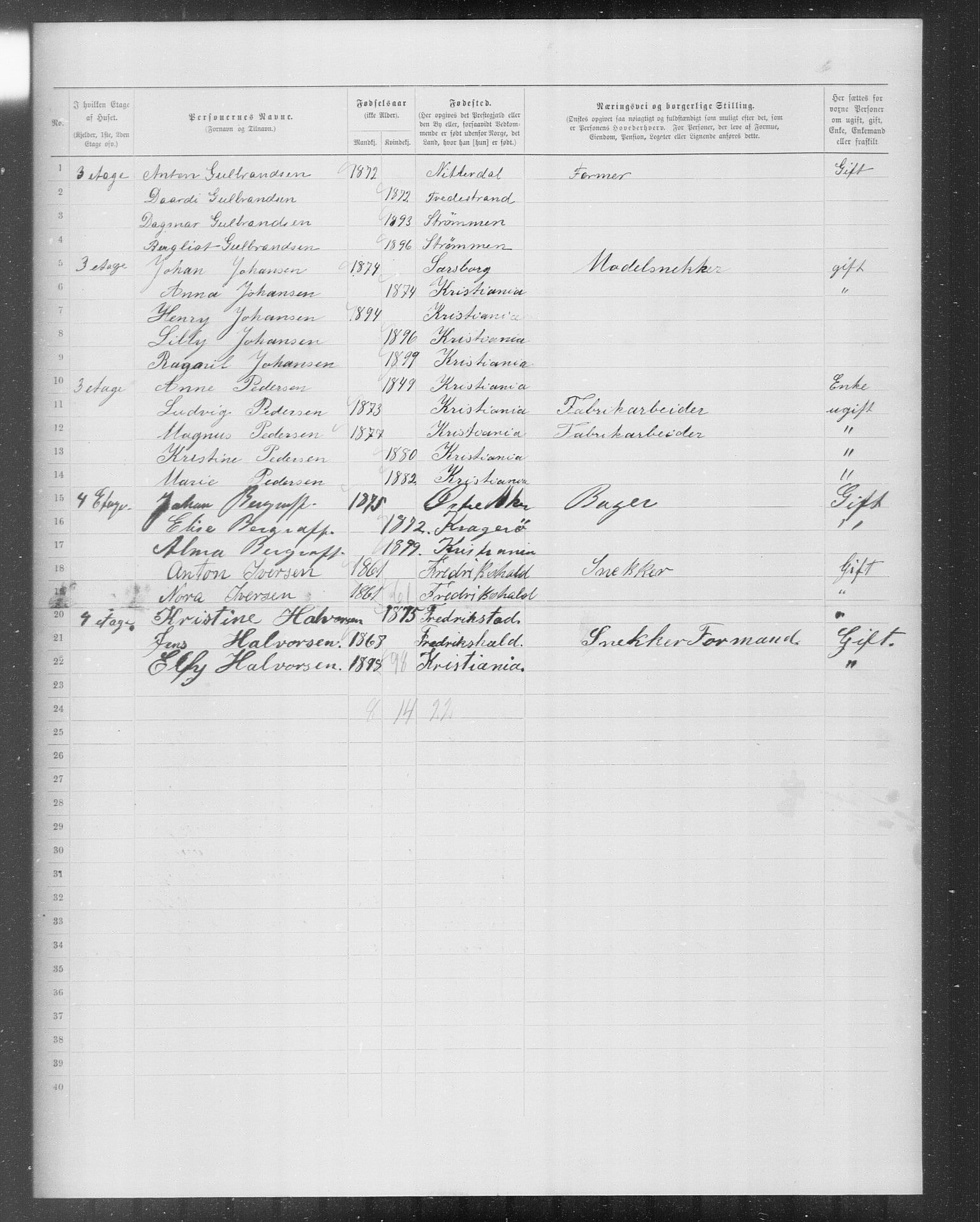 OBA, Municipal Census 1899 for Kristiania, 1899, p. 9853