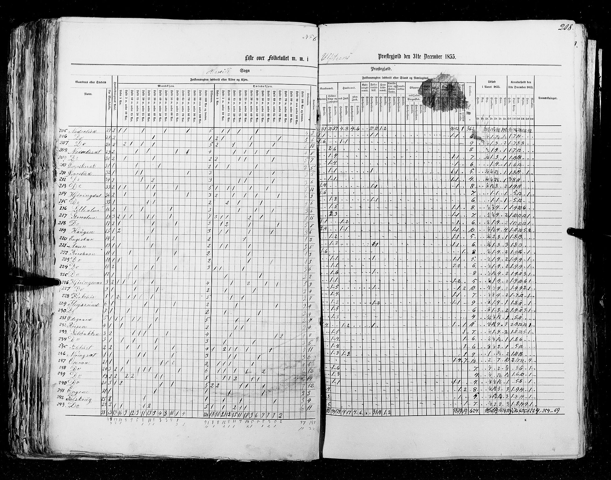 RA, Census 1855, vol. 5: Nordre Bergenhus amt, Romsdal amt og Søndre Trondhjem amt, 1855, p. 208