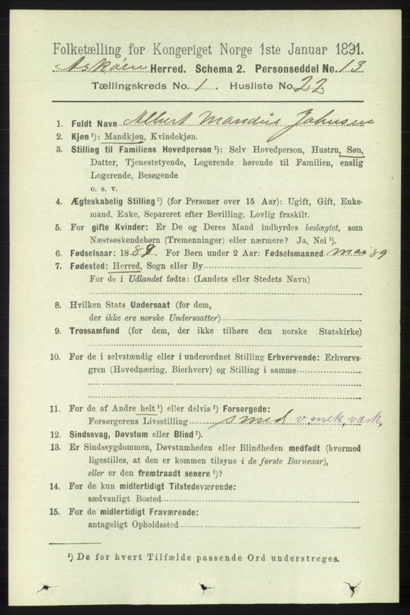 RA, 1891 census for 1247 Askøy, 1891, p. 355