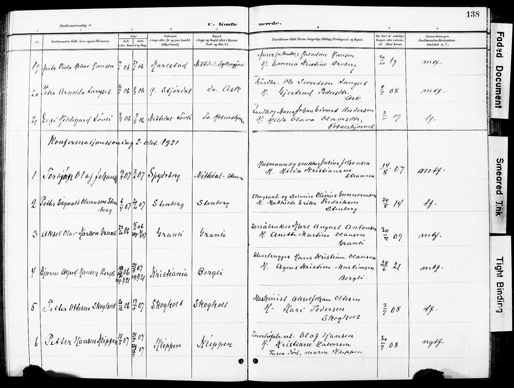 Nittedal prestekontor Kirkebøker, SAO/A-10365a/G/Ga/L0003: Parish register (copy) no. I 3, 1902-1929, p. 138