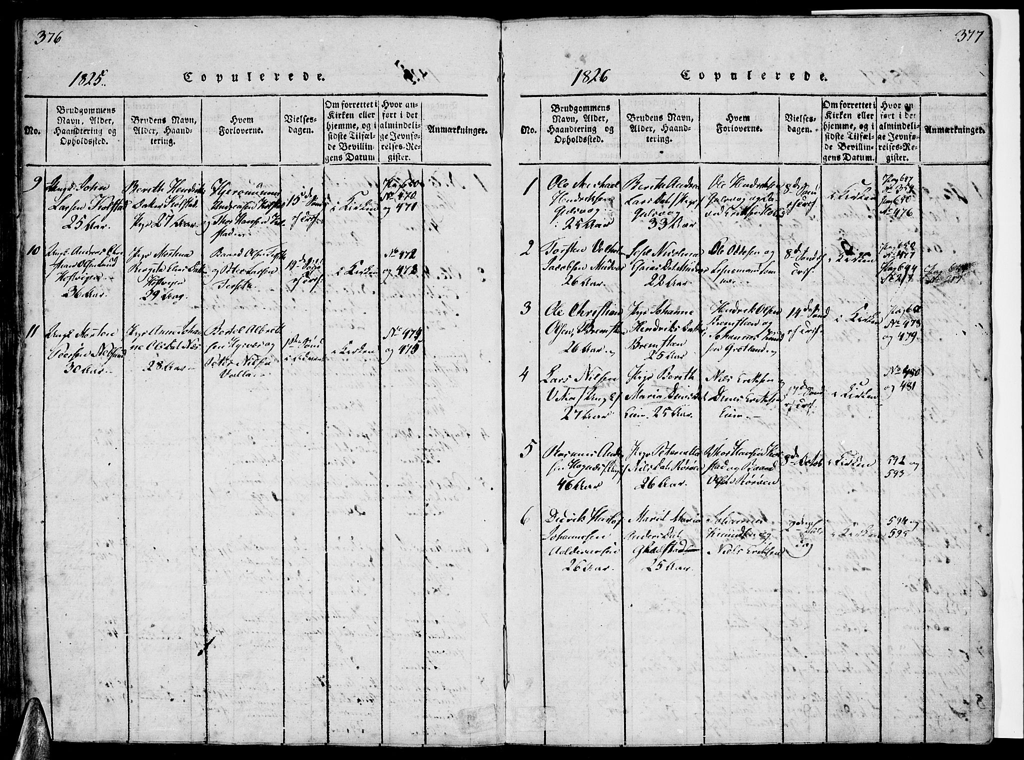 Ministerialprotokoller, klokkerbøker og fødselsregistre - Nordland, SAT/A-1459/816/L0239: Parish register (official) no. 816A05, 1820-1845, p. 376-377