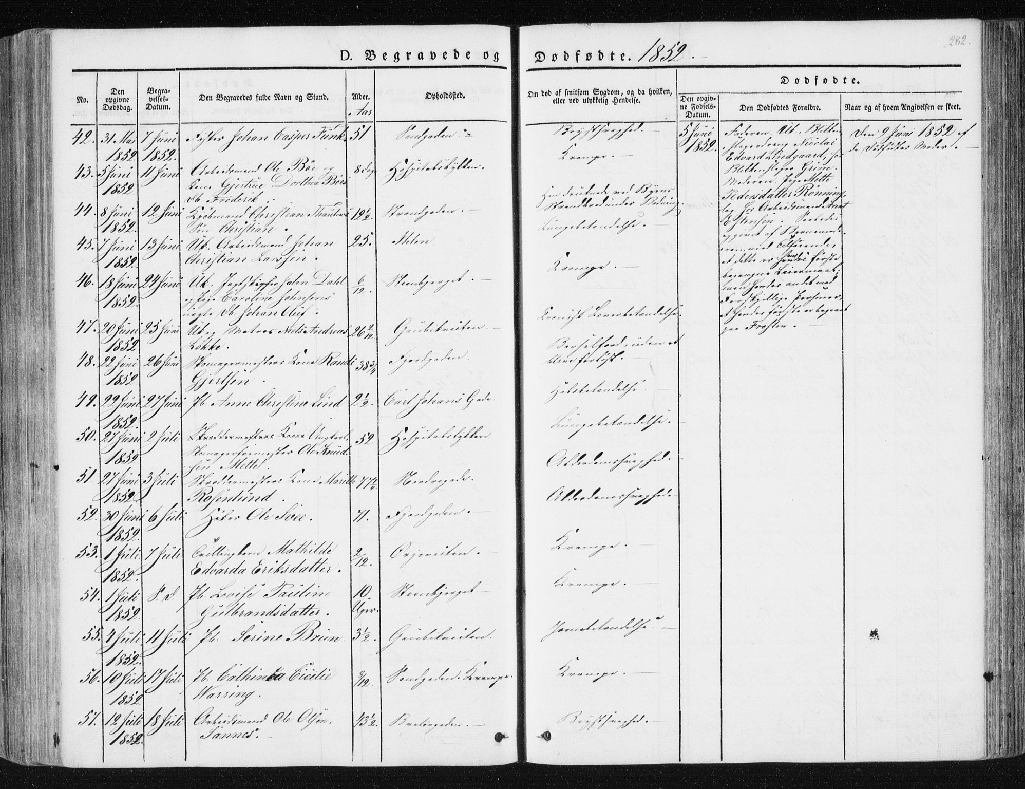 Ministerialprotokoller, klokkerbøker og fødselsregistre - Sør-Trøndelag, AV/SAT-A-1456/602/L0110: Parish register (official) no. 602A08, 1840-1854, p. 282