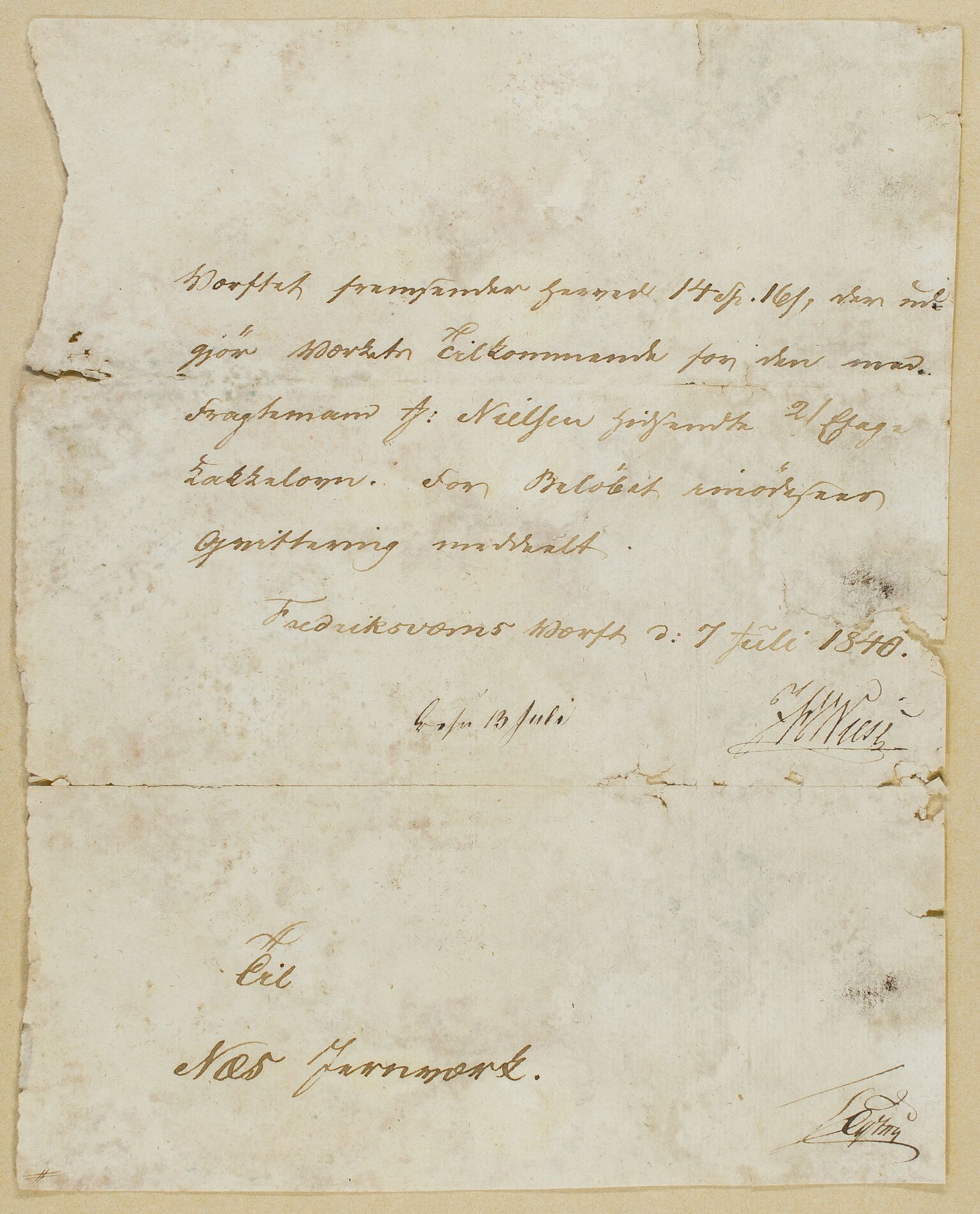 Familien Aalls privatarkiv , NESJ/NJM-005/E-00004/L0006: Inngående brev 1835-1855, 1835-1855