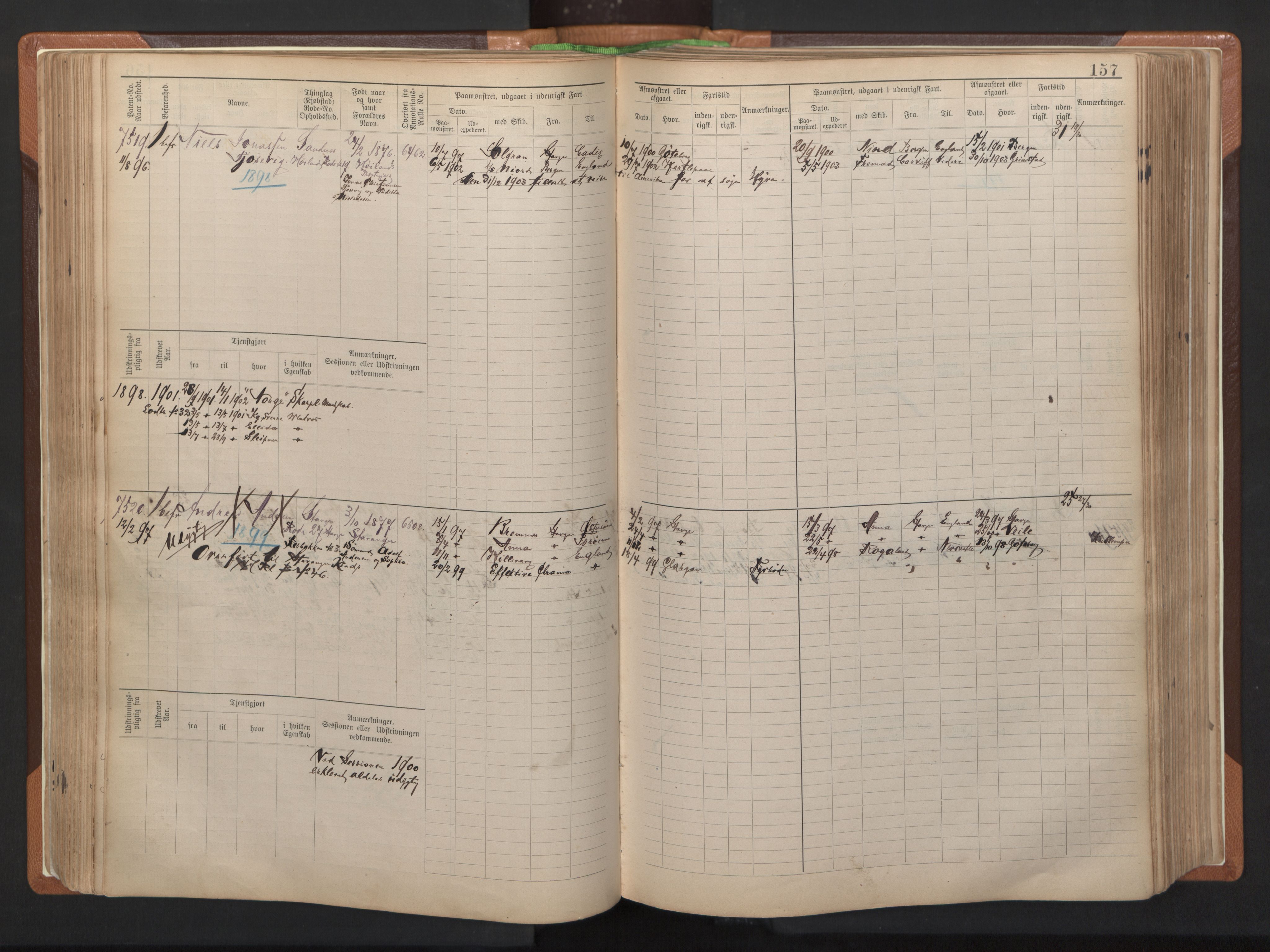 Stavanger sjømannskontor, AV/SAST-A-102006/F/Fb/Fbb/L0012: Sjøfartshovedrulle, patentnr. 7207-8158, 1894-1904, p. 160