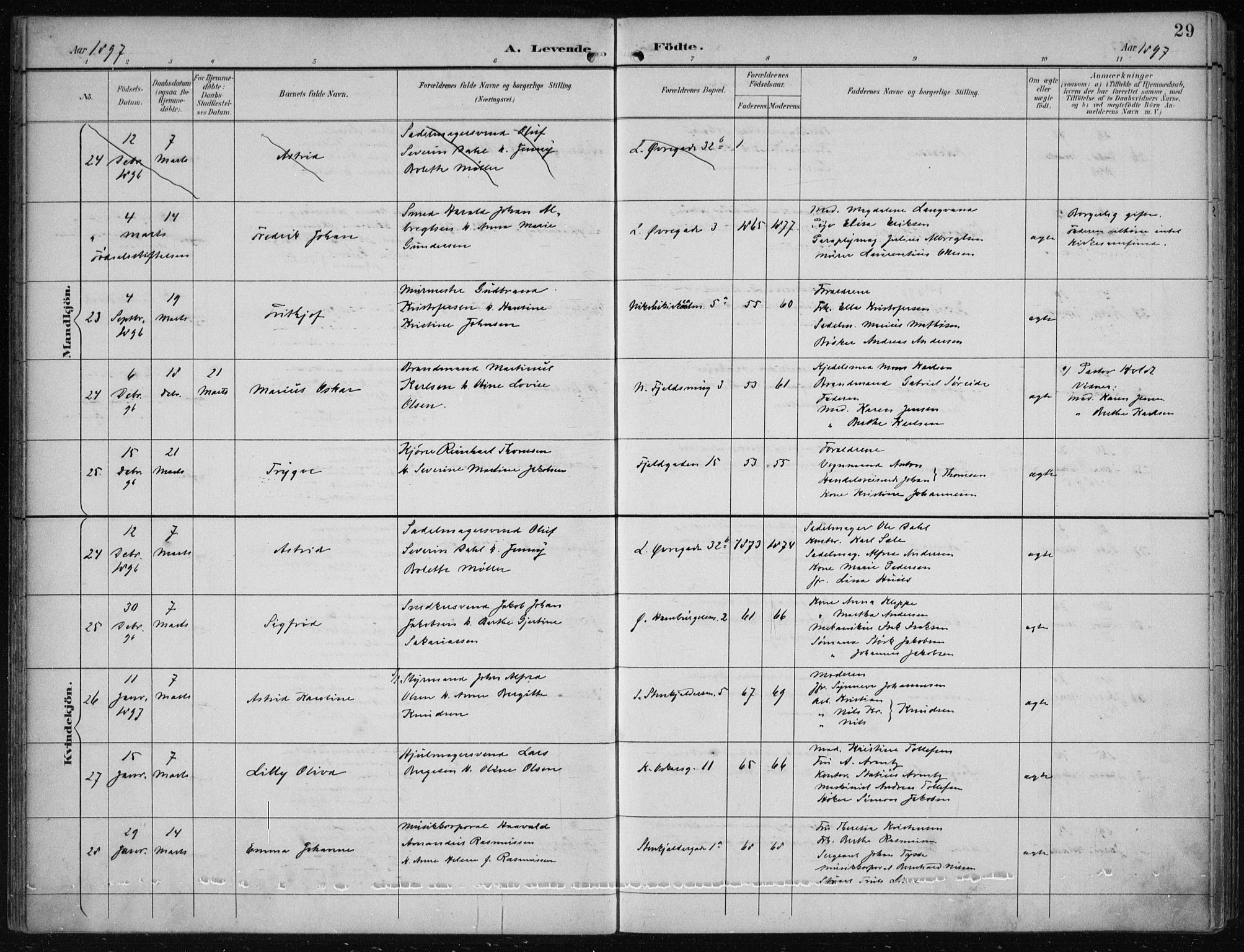 Korskirken sokneprestembete, AV/SAB-A-76101/H/Hab: Parish register (copy) no. B 10, 1896-1905, p. 29