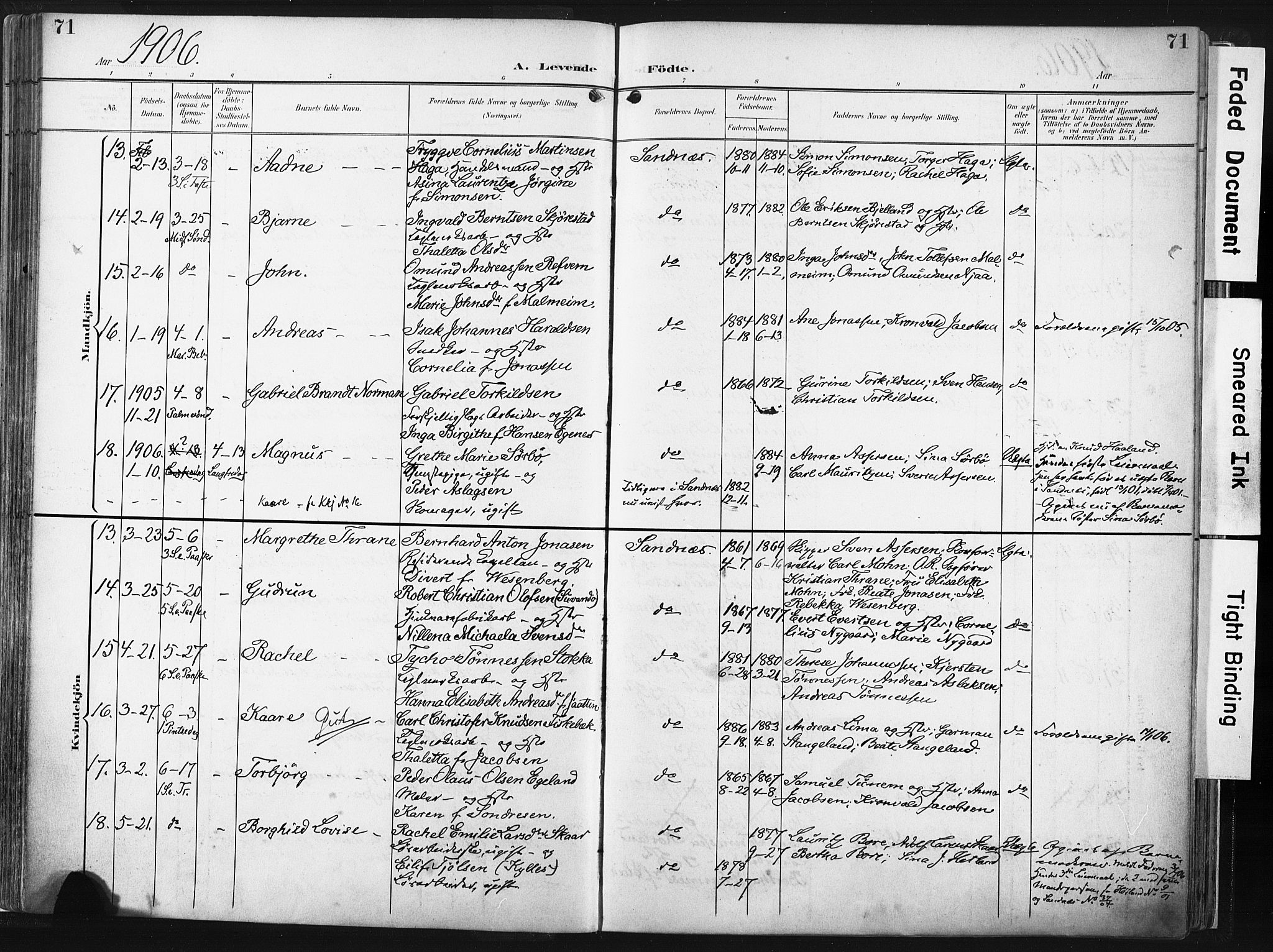 Høyland sokneprestkontor, AV/SAST-A-101799/001/30BA/L0016: Parish register (official) no. A 16, 1899-1911, p. 71