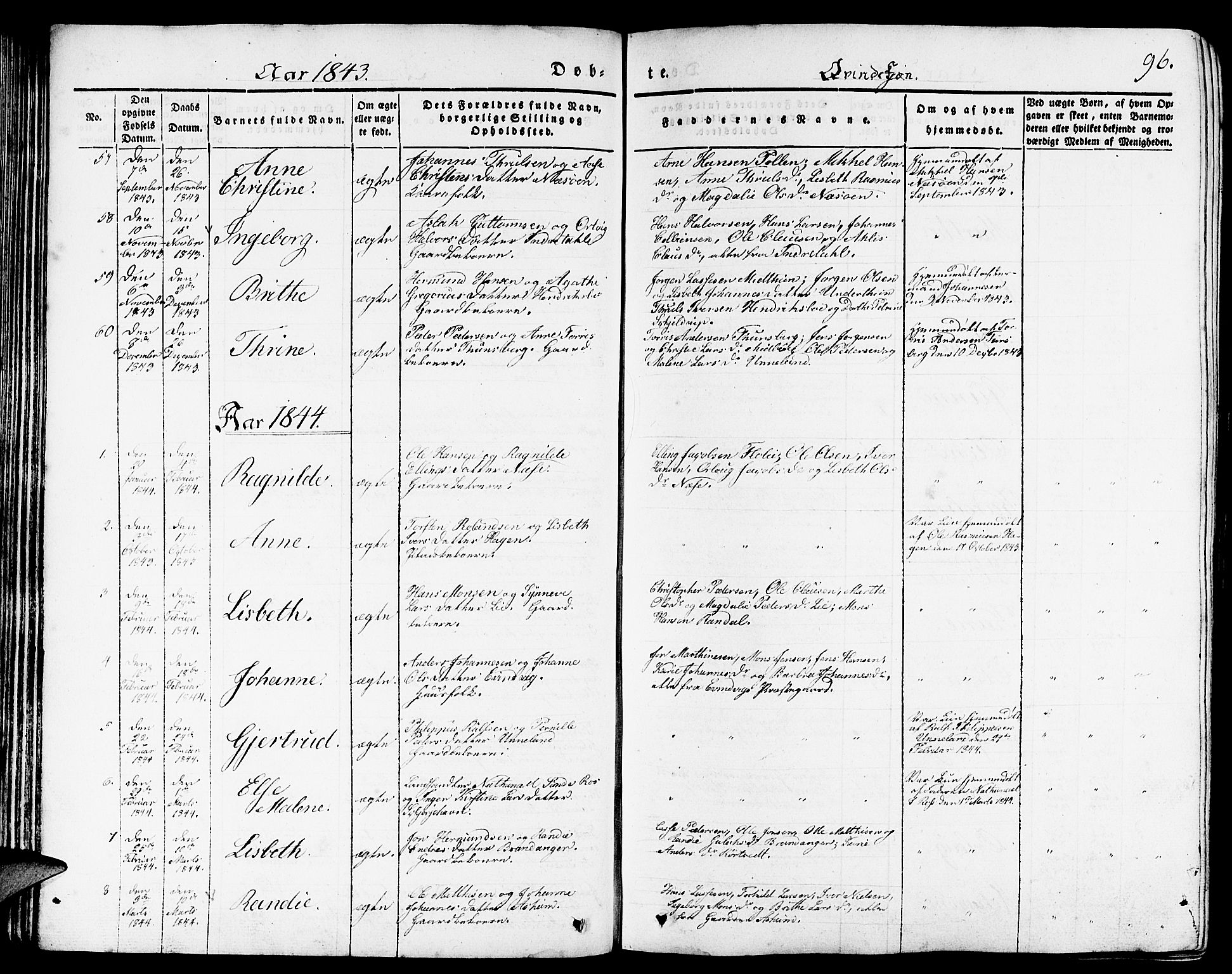 Gulen sokneprestembete, AV/SAB-A-80201/H/Haa/Haaa/L0020: Parish register (official) no. A 20, 1837-1847, p. 96