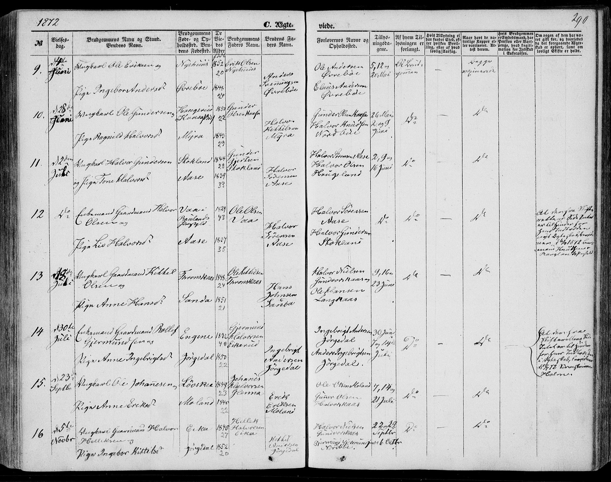 Bø kirkebøker, SAKO/A-257/F/Fa/L0009: Parish register (official) no. 9, 1862-1879, p. 290