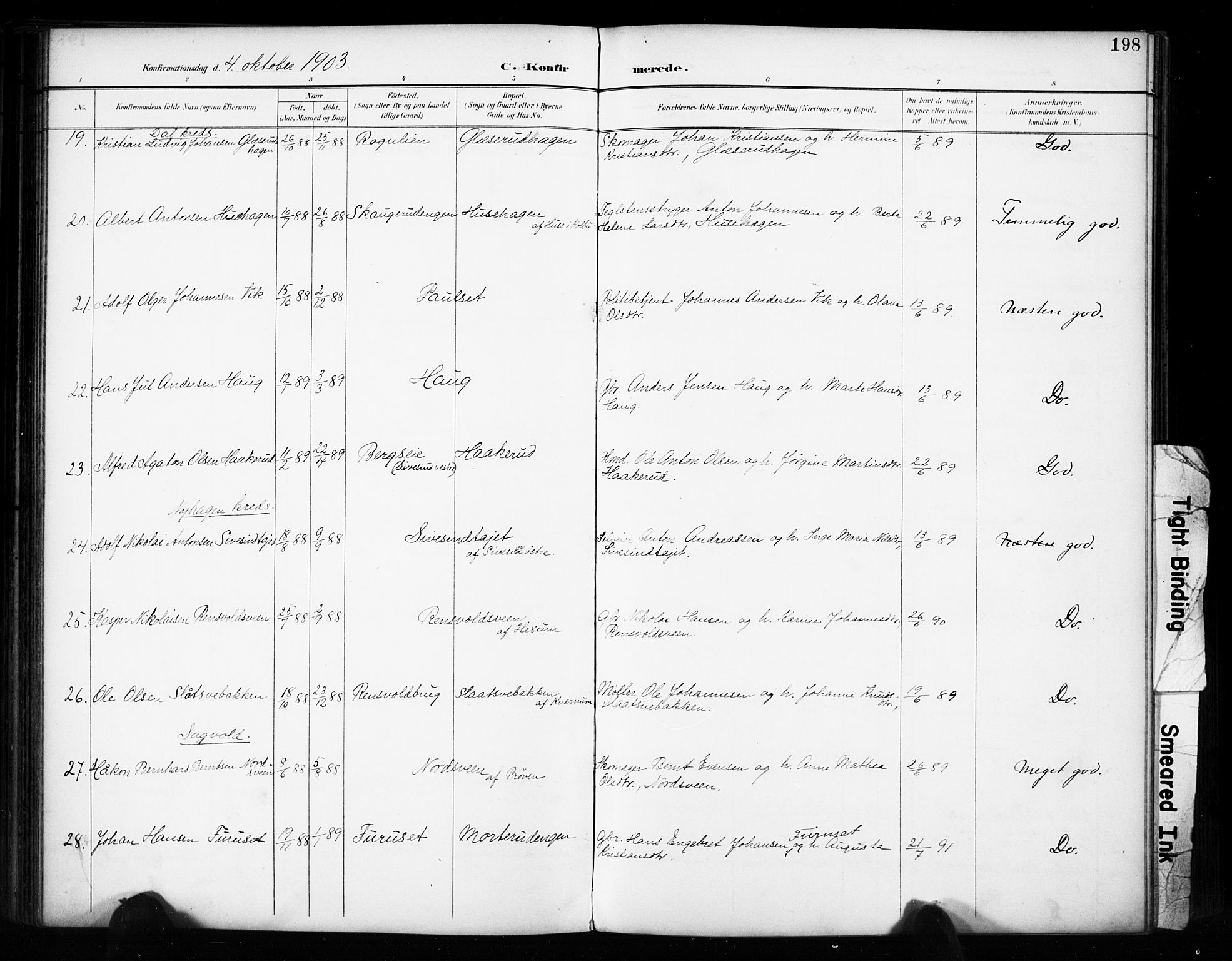 Vestre Toten prestekontor, AV/SAH-PREST-108/H/Ha/Haa/L0011: Parish register (official) no. 11, 1895-1906, p. 198