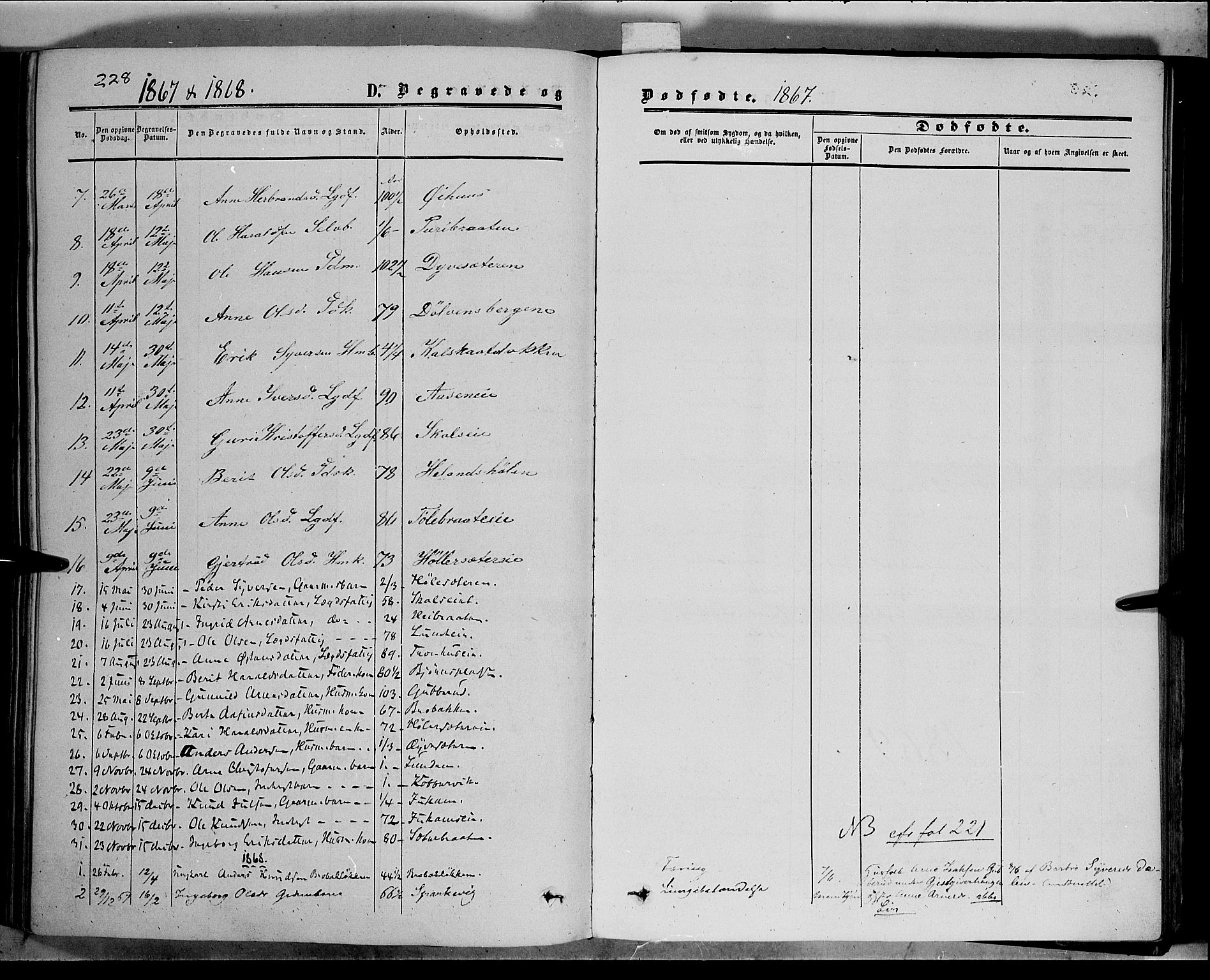 Sør-Aurdal prestekontor, SAH/PREST-128/H/Ha/Haa/L0005: Parish register (official) no. 5, 1849-1876, p. 228