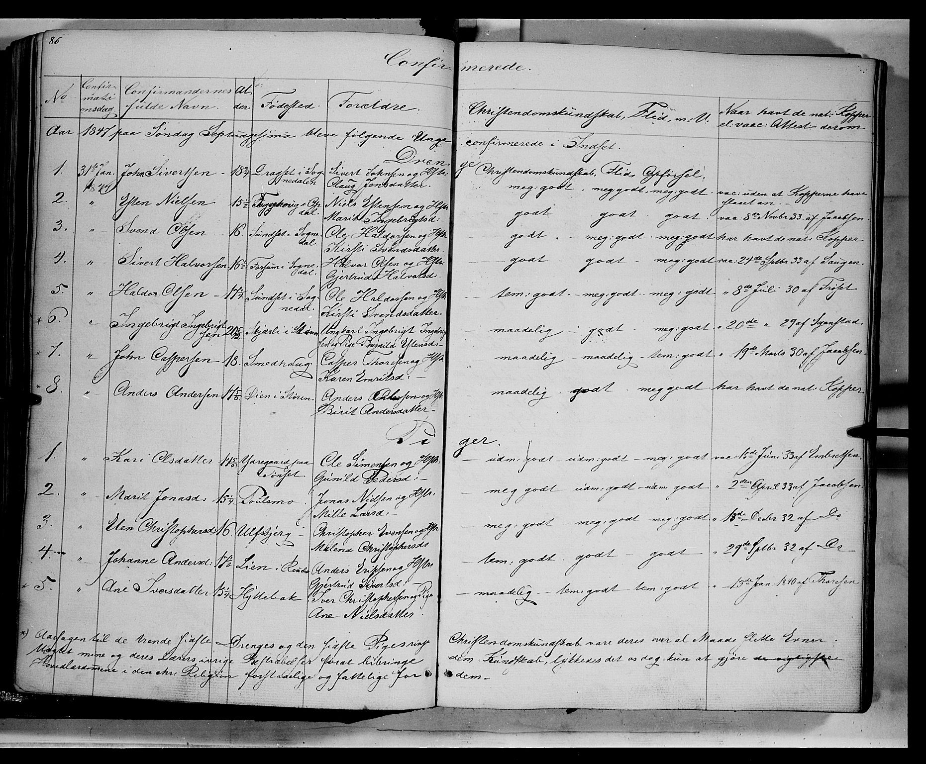 Kvikne prestekontor, AV/SAH-PREST-064/H/Ha/Haa/L0005: Parish register (official) no. 5, 1841-1862, p. 86