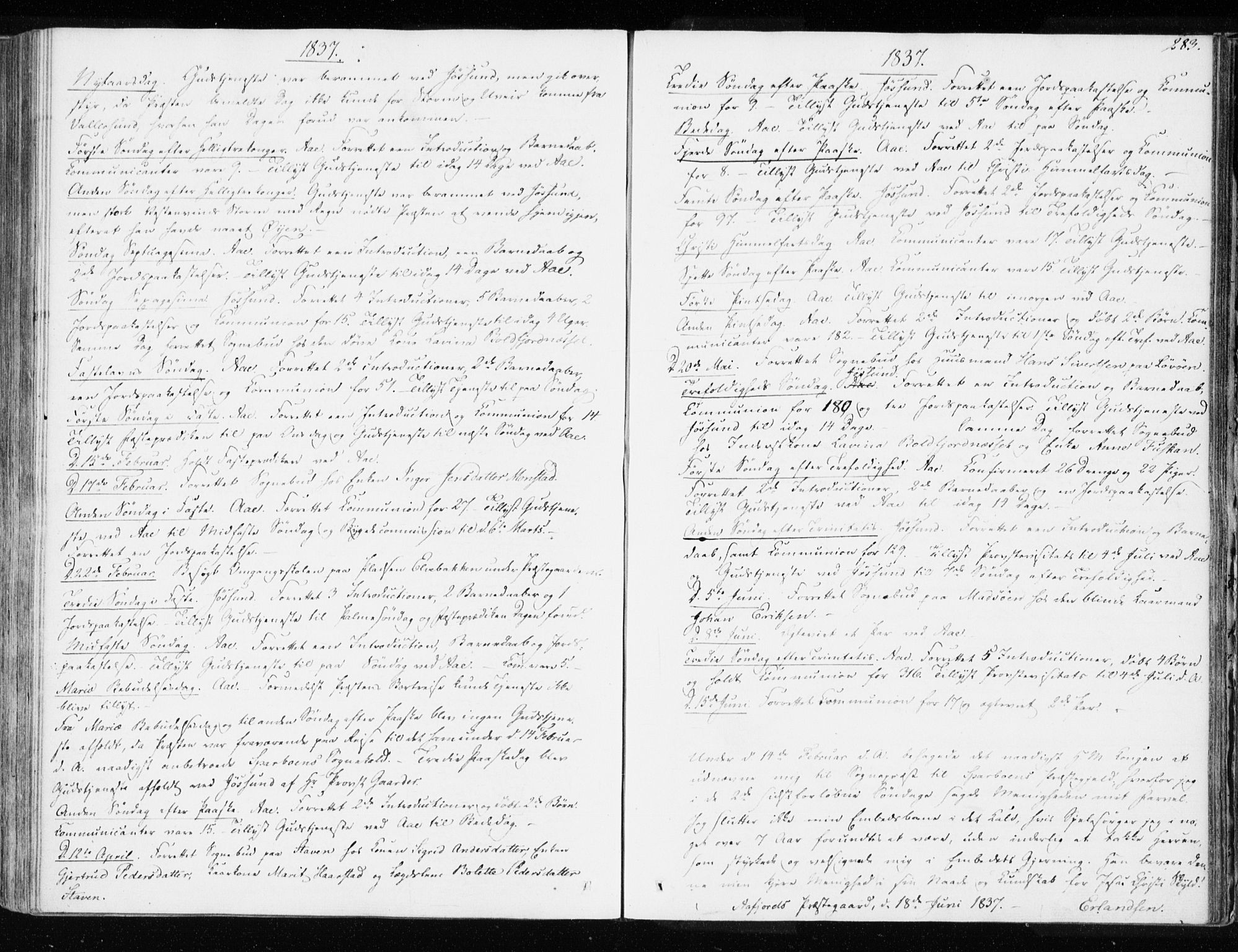 Ministerialprotokoller, klokkerbøker og fødselsregistre - Sør-Trøndelag, SAT/A-1456/655/L0676: Parish register (official) no. 655A05, 1830-1847, p. 283
