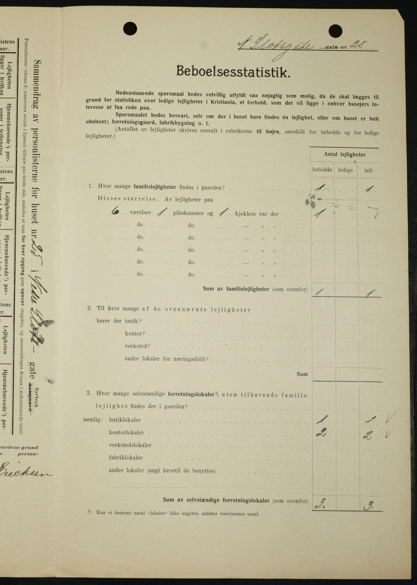 OBA, Municipal Census 1909 for Kristiania, 1909, p. 63030