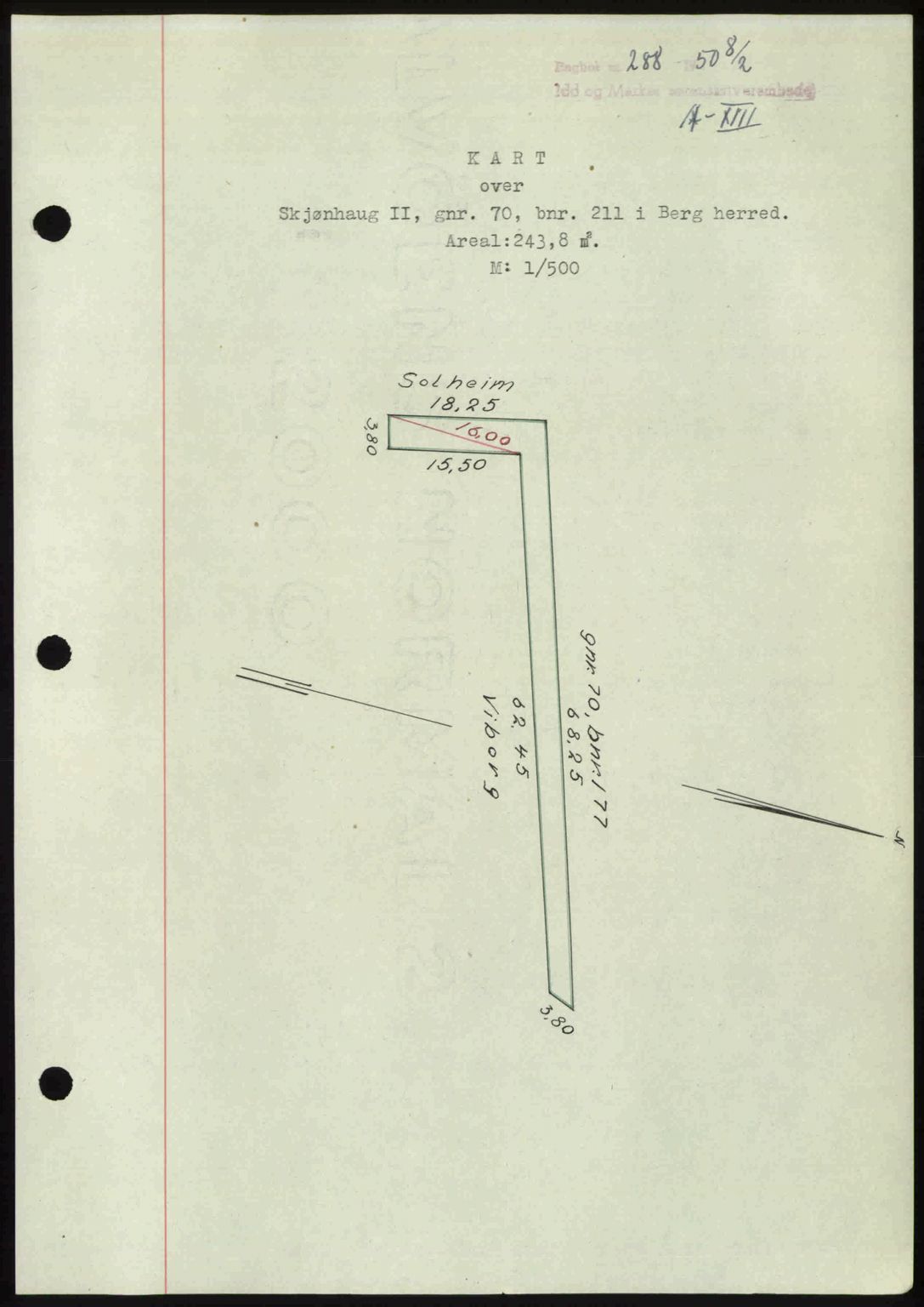 Idd og Marker sorenskriveri, AV/SAO-A-10283/G/Gb/Gbb/L0013: Mortgage book no. A13, 1949-1950, Diary no: : 288/1950