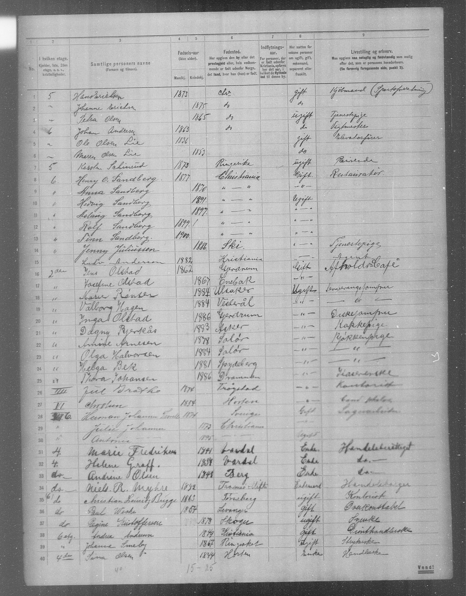 OBA, Municipal Census 1904 for Kristiania, 1904, p. 14243