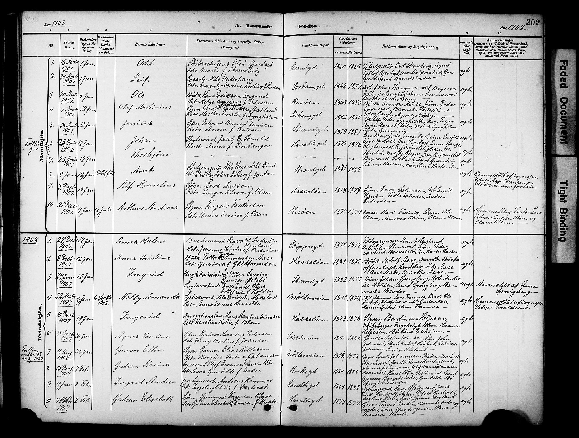 Haugesund sokneprestkontor, AV/SAST-A -101863/H/Ha/Hab/L0005: Parish register (copy) no. B 5, 1894-1908, p. 202