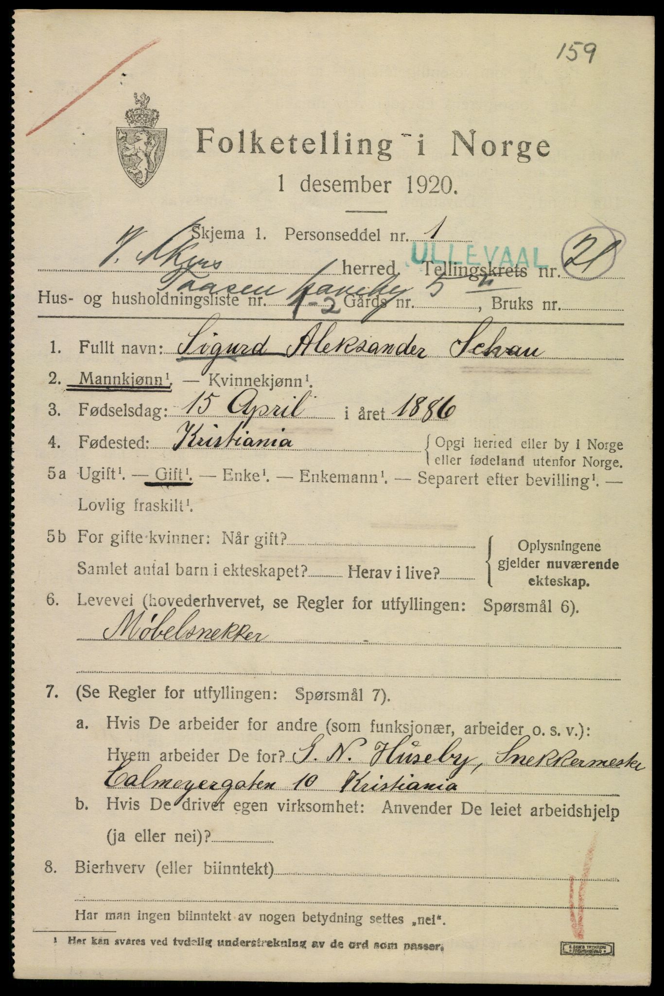 SAO, 1920 census for Aker, 1920, p. 125472